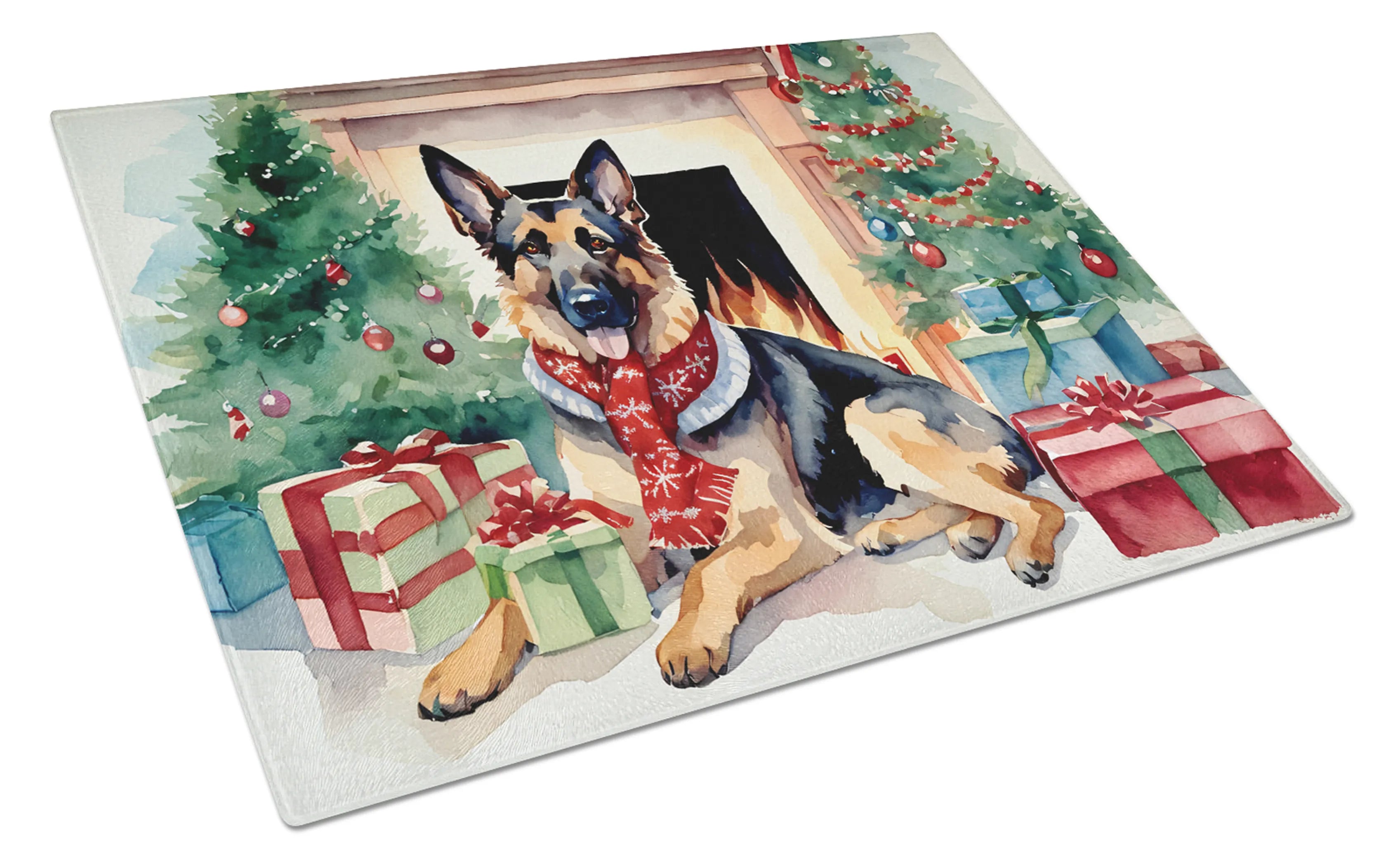 Cozy Christmas Glass Cutting Board - Size: LARGE | Pack Of: 1 | Collection name: Cozy christmas
