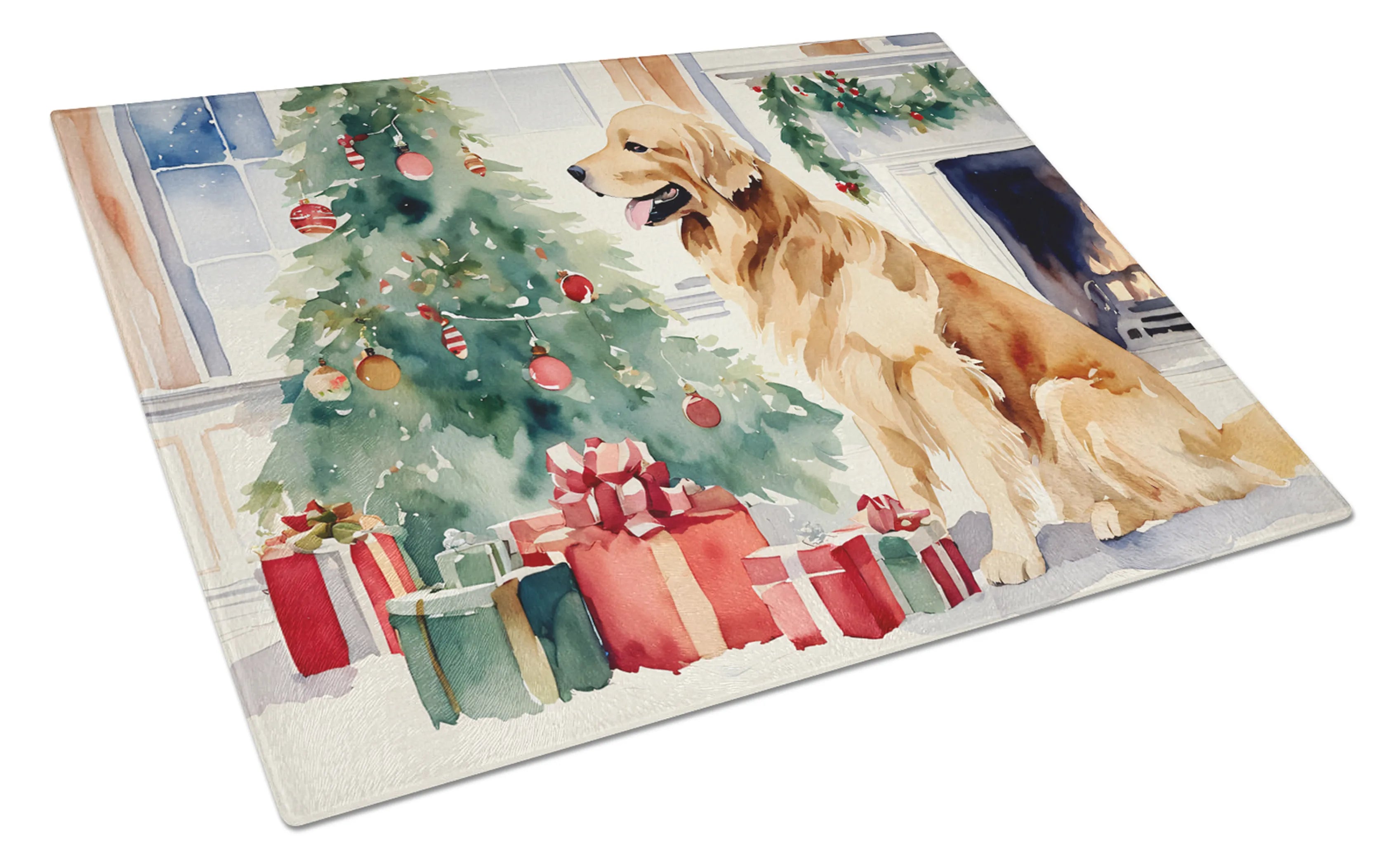 Cozy Christmas Glass Cutting Board - Size: LARGE | Pack Of: 1 | Collection name: Cozy christmas