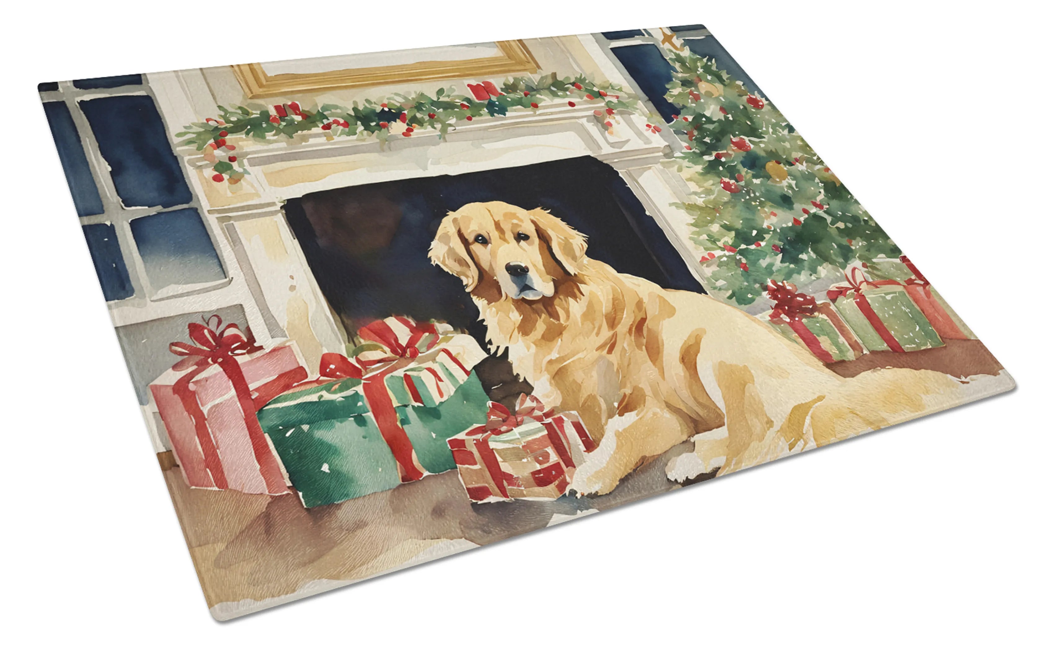 Cozy Christmas Glass Cutting Board - Size: LARGE | Pack Of: 1 | Collection name: Cozy christmas