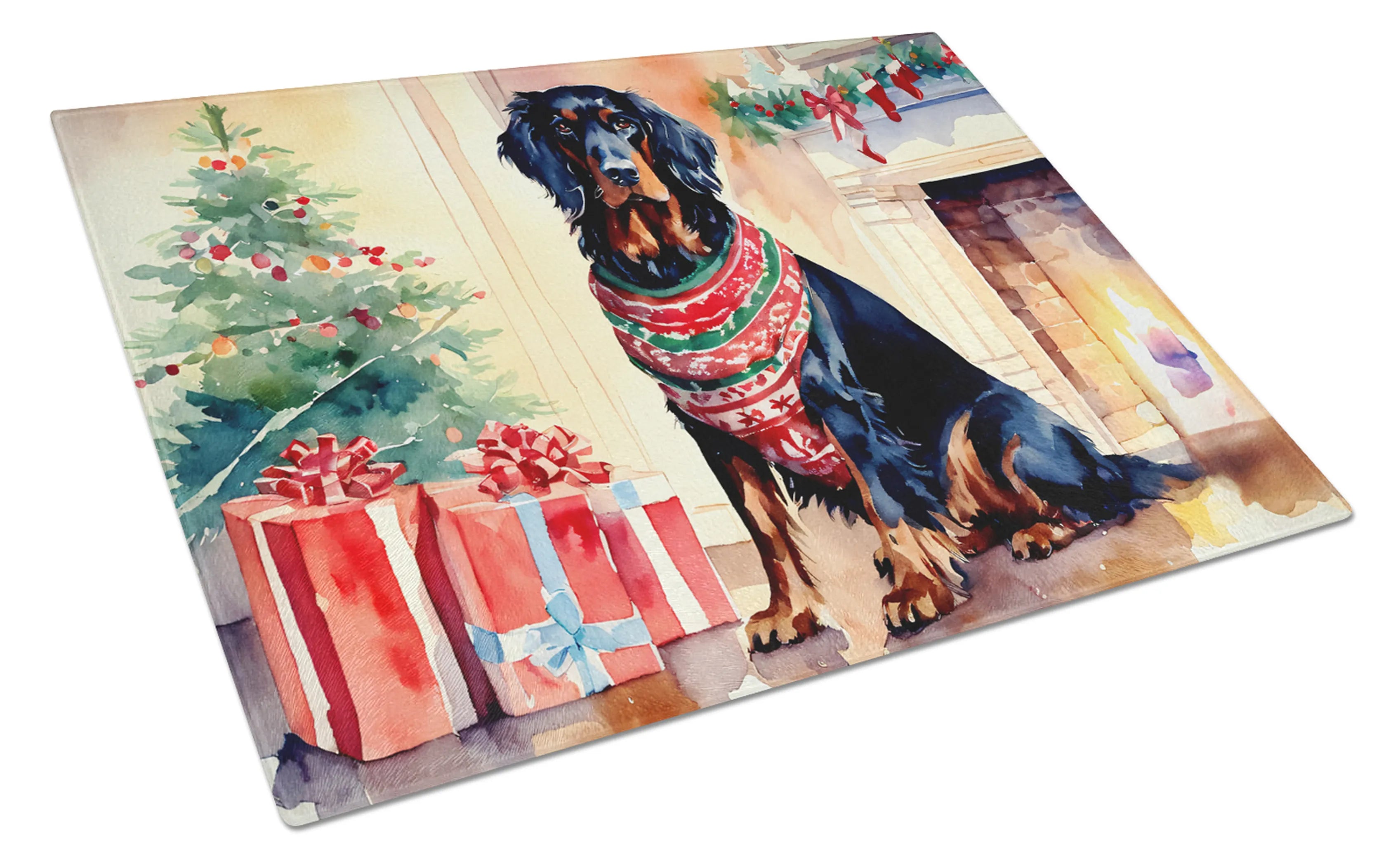 Cozy Christmas Glass Cutting Board - Size: LARGE | Pack Of: 1 | Collection name: Cozy christmas