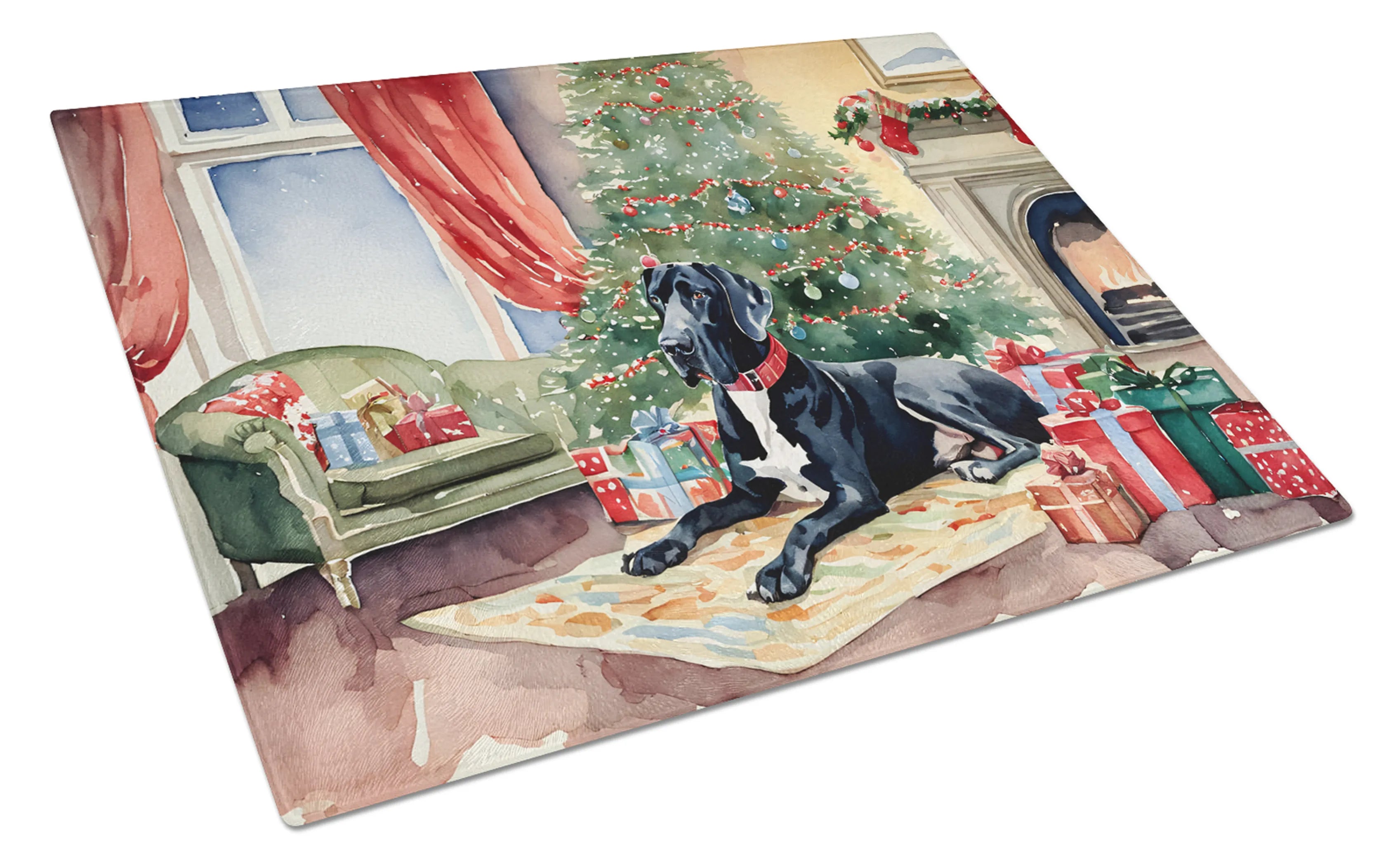 Cozy Christmas Glass Cutting Board - Size: LARGE | Pack Of: 1 | Collection name: Cozy christmas