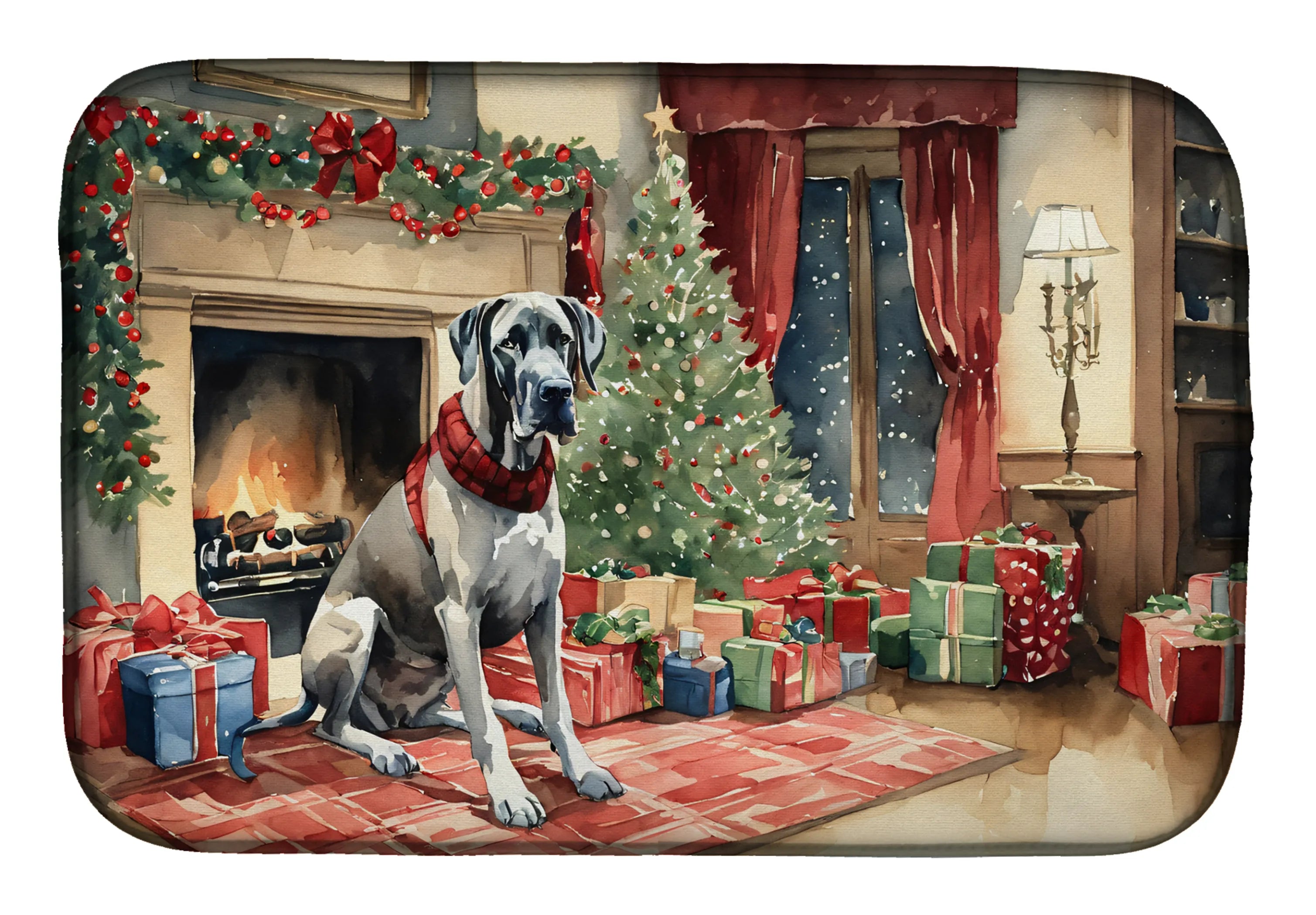 Cozy Christmas Dish Drying Mat - Size: 14  X 21" | Pack Of: 1 | Collection name: Cozy christmas