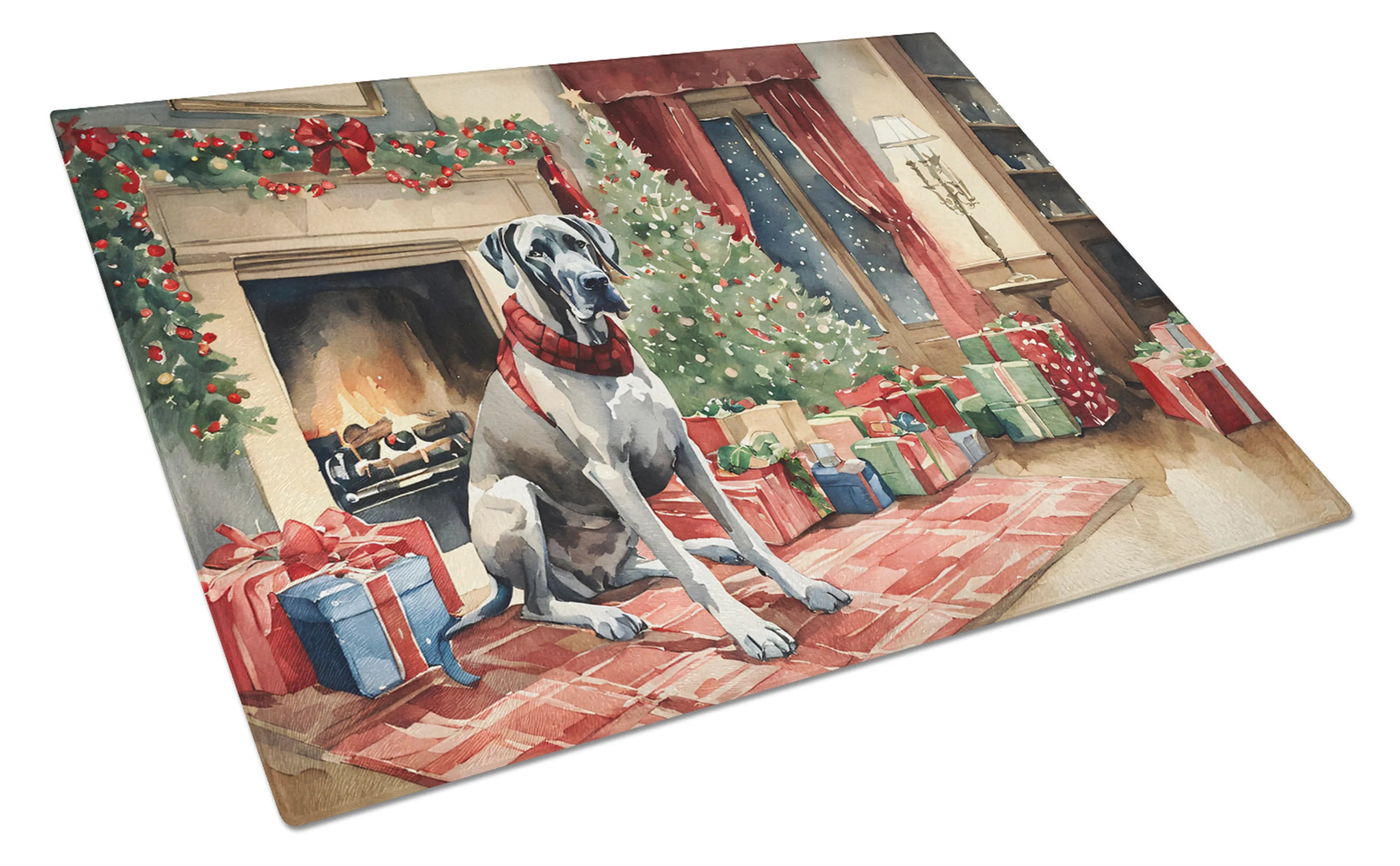 Cozy Christmas Glass Cutting Board - Size: LARGE | Pack Of: 1 | Collection name: Cozy christmas