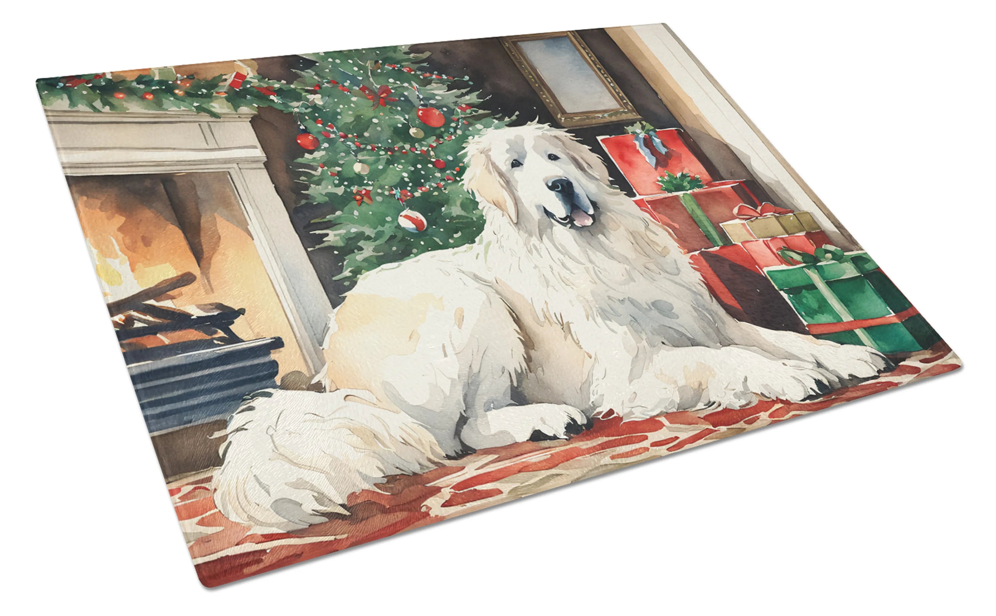 Cozy Christmas Glass Cutting Board - Size: LARGE | Pack Of: 1 | Collection name: Cozy christmas
