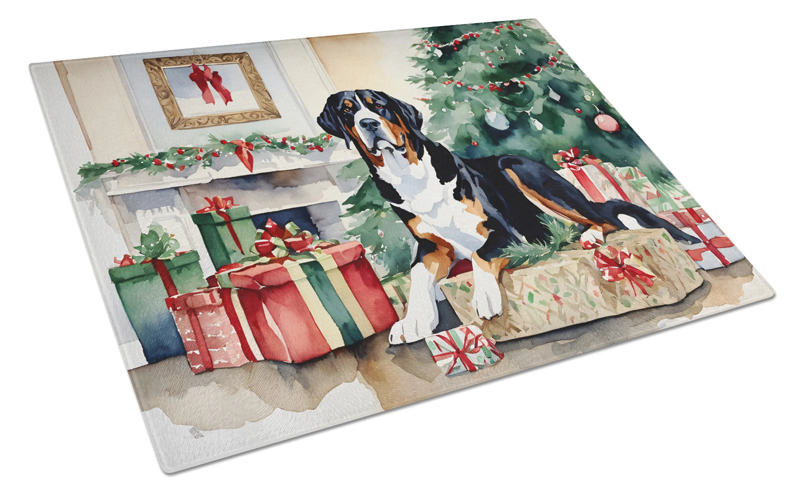 Cozy Christmas Glass Cutting Board - Size: LARGE | Pack Of: 1 | Collection name: Cozy christmas