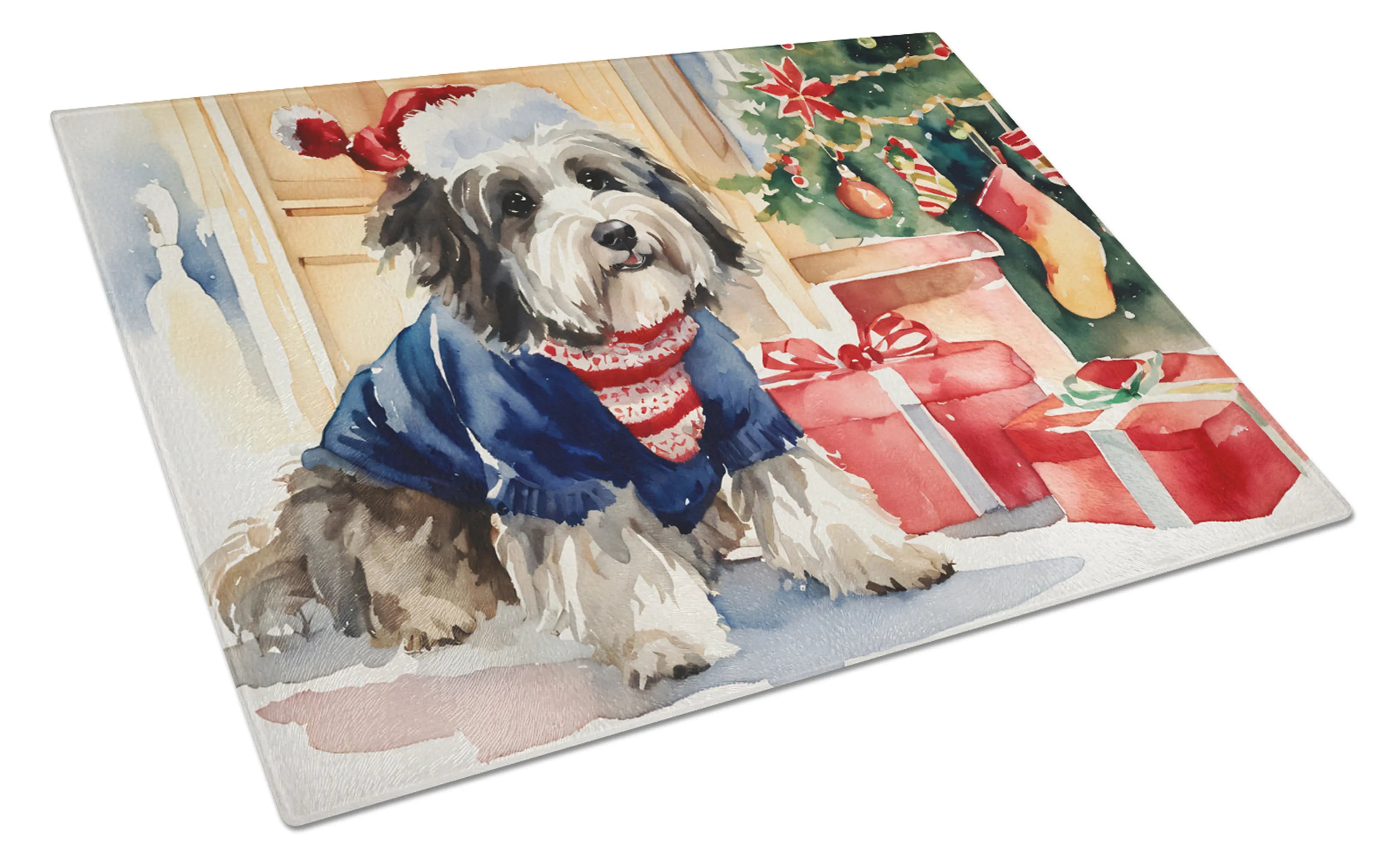Cozy Christmas Glass Cutting Board - Size: LARGE | Pack Of: 1 | Collection name: Cozy christmas