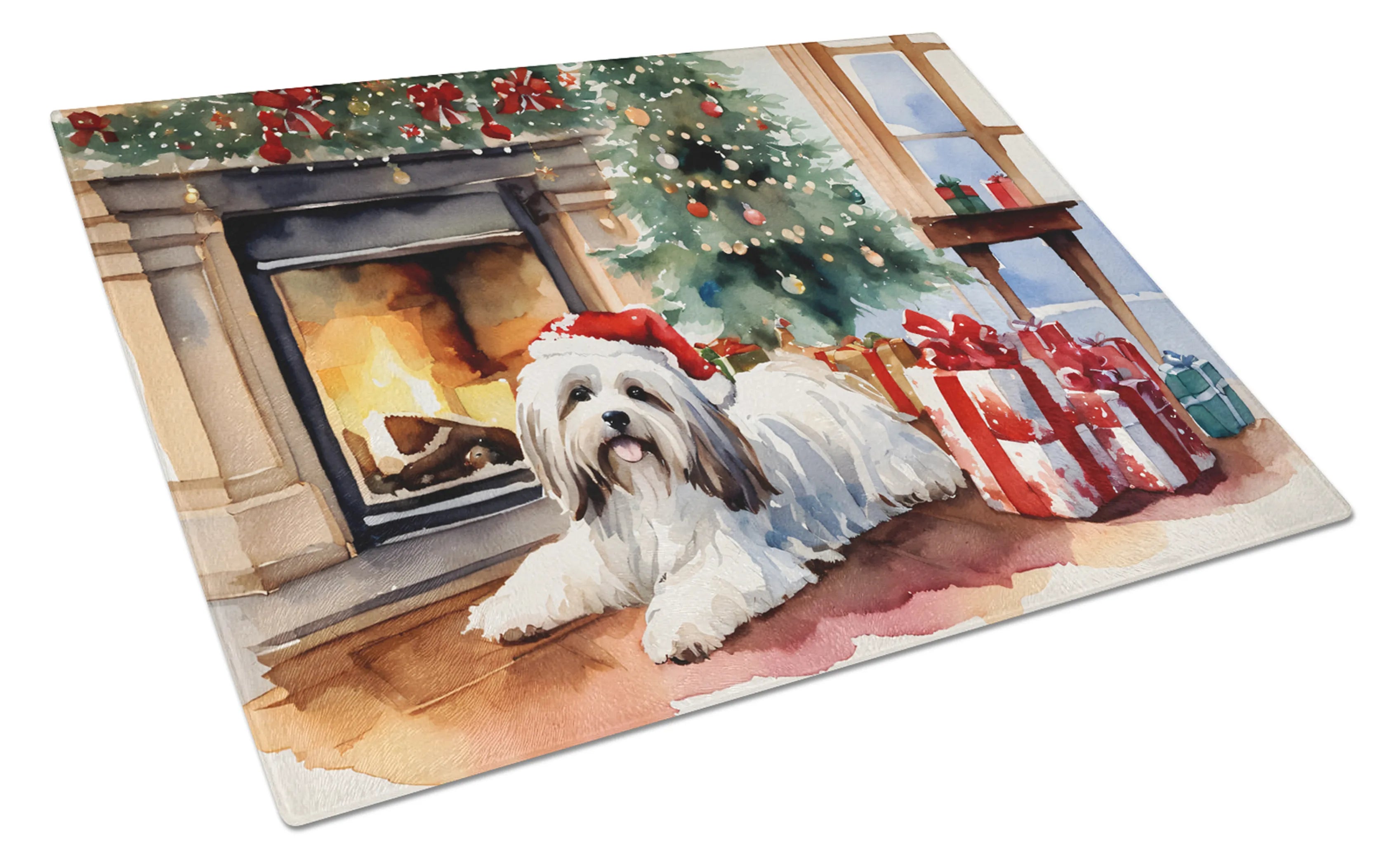 Cozy Christmas Glass Cutting Board - Size: LARGE | Pack Of: 1 | Collection name: Cozy christmas