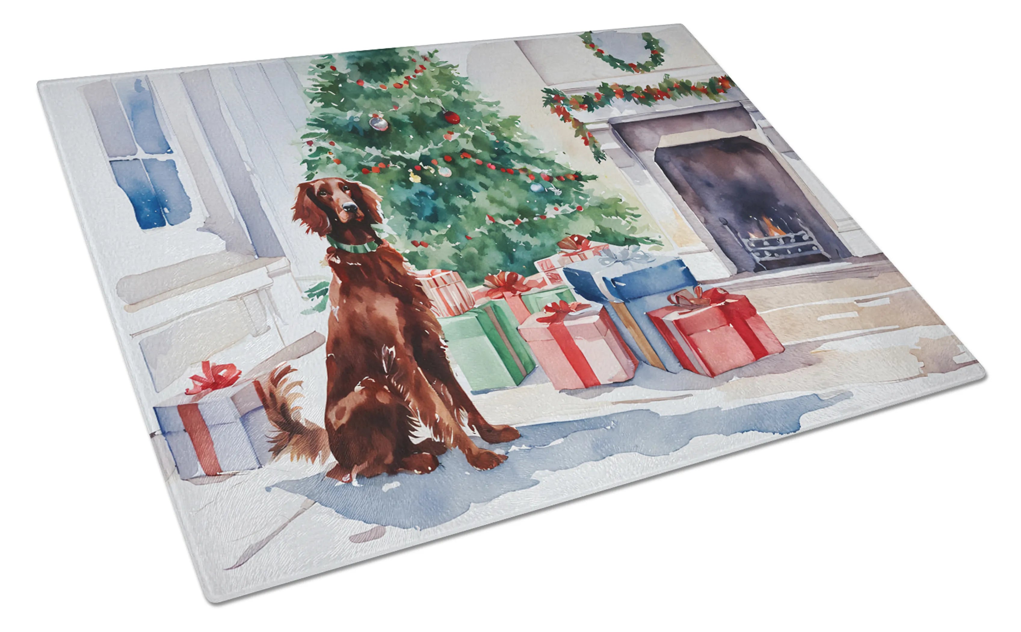 Cozy Christmas Glass Cutting Board - Size: LARGE | Pack Of: 1 | Collection name: Cozy christmas