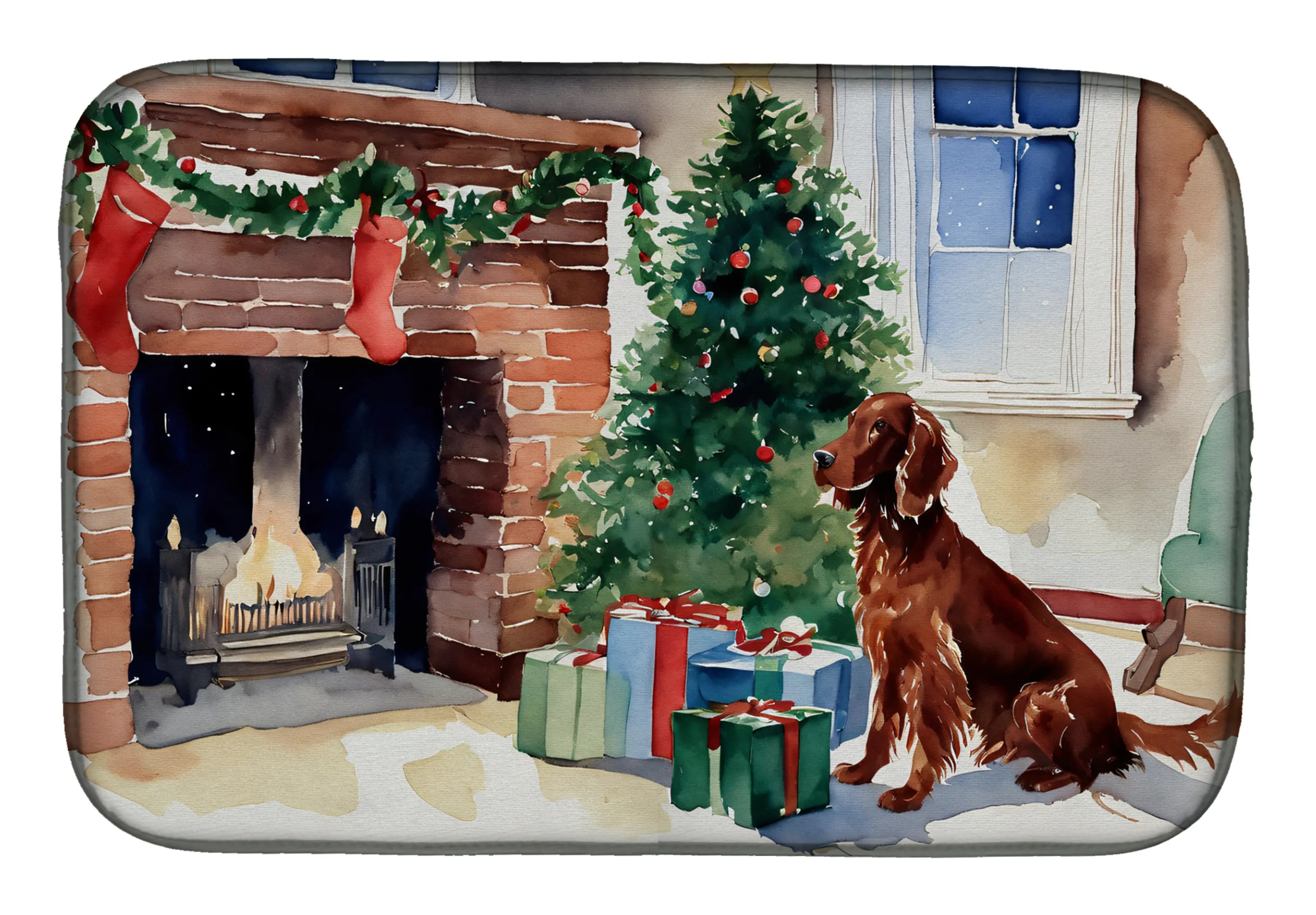 Cozy Christmas Dish Drying Mat - Size: 14  X 21" | Pack Of: 1 | Collection name: Cozy christmas