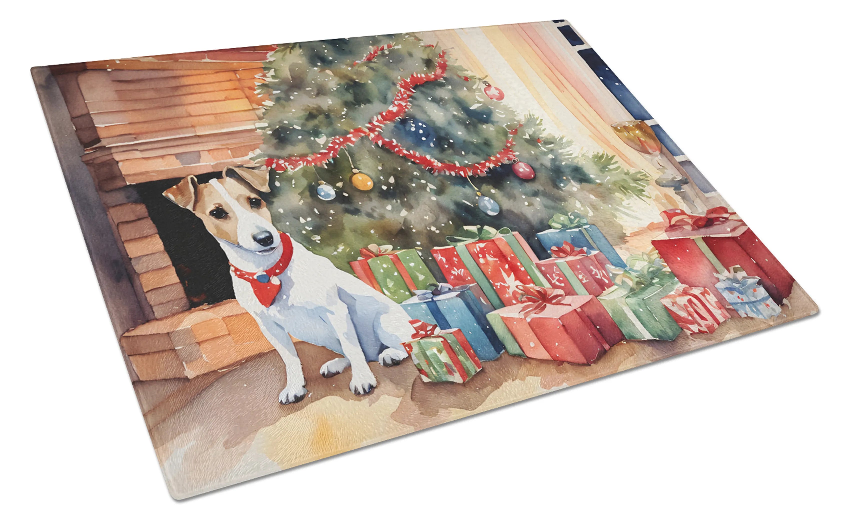 Cozy Christmas Glass Cutting Board - Size: LARGE | Pack Of: 1 | Collection name: Cozy christmas