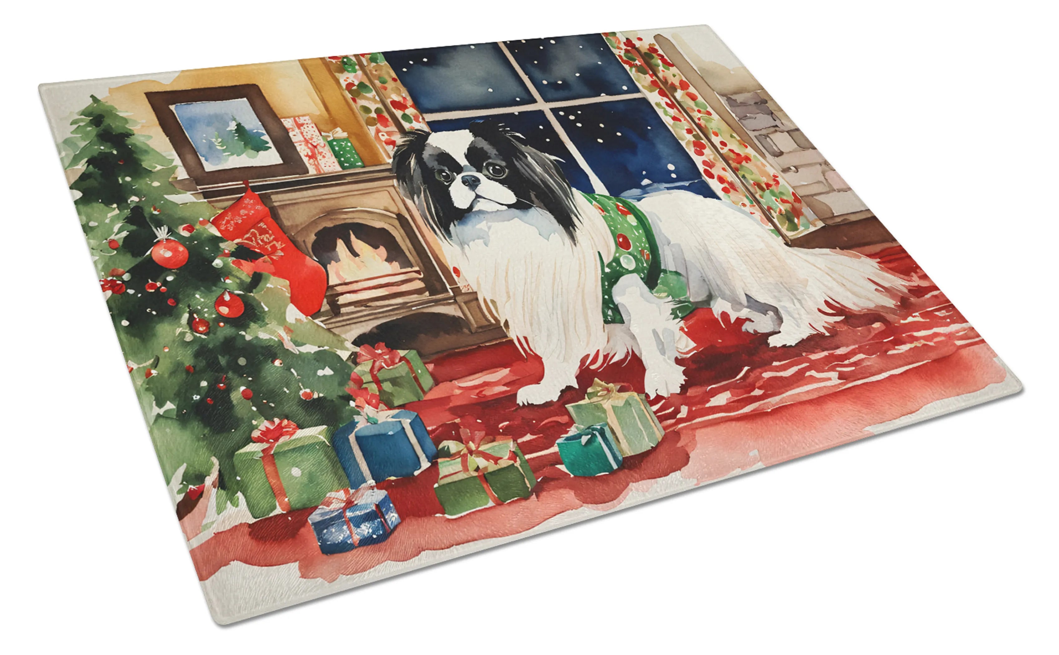Cozy Christmas Glass Cutting Board - Size: LARGE | Pack Of: 1 | Collection name: Cozy christmas