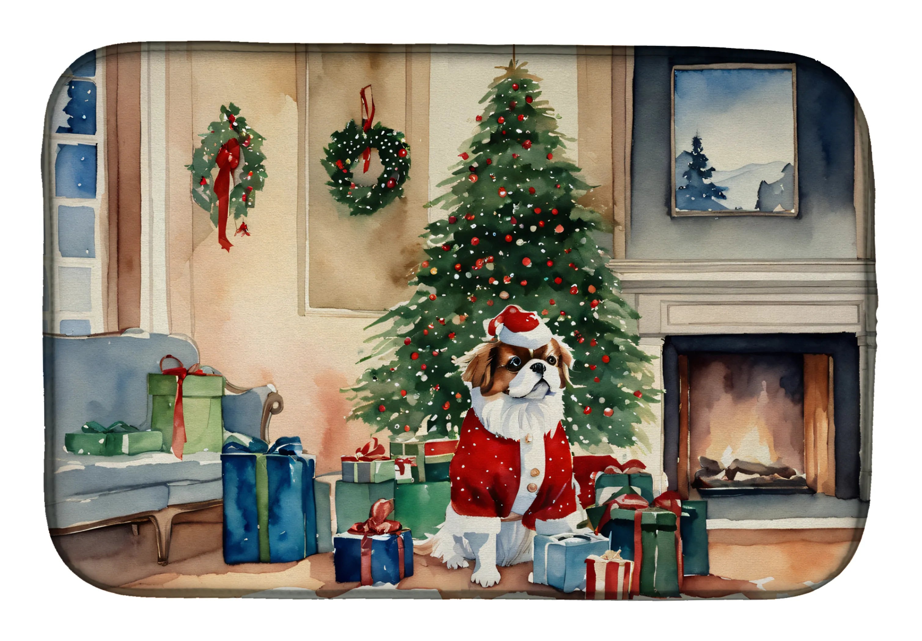 Cozy Christmas Dish Drying Mat - Size: 14  X 21" | Pack Of: 1 | Collection name: Cozy christmas