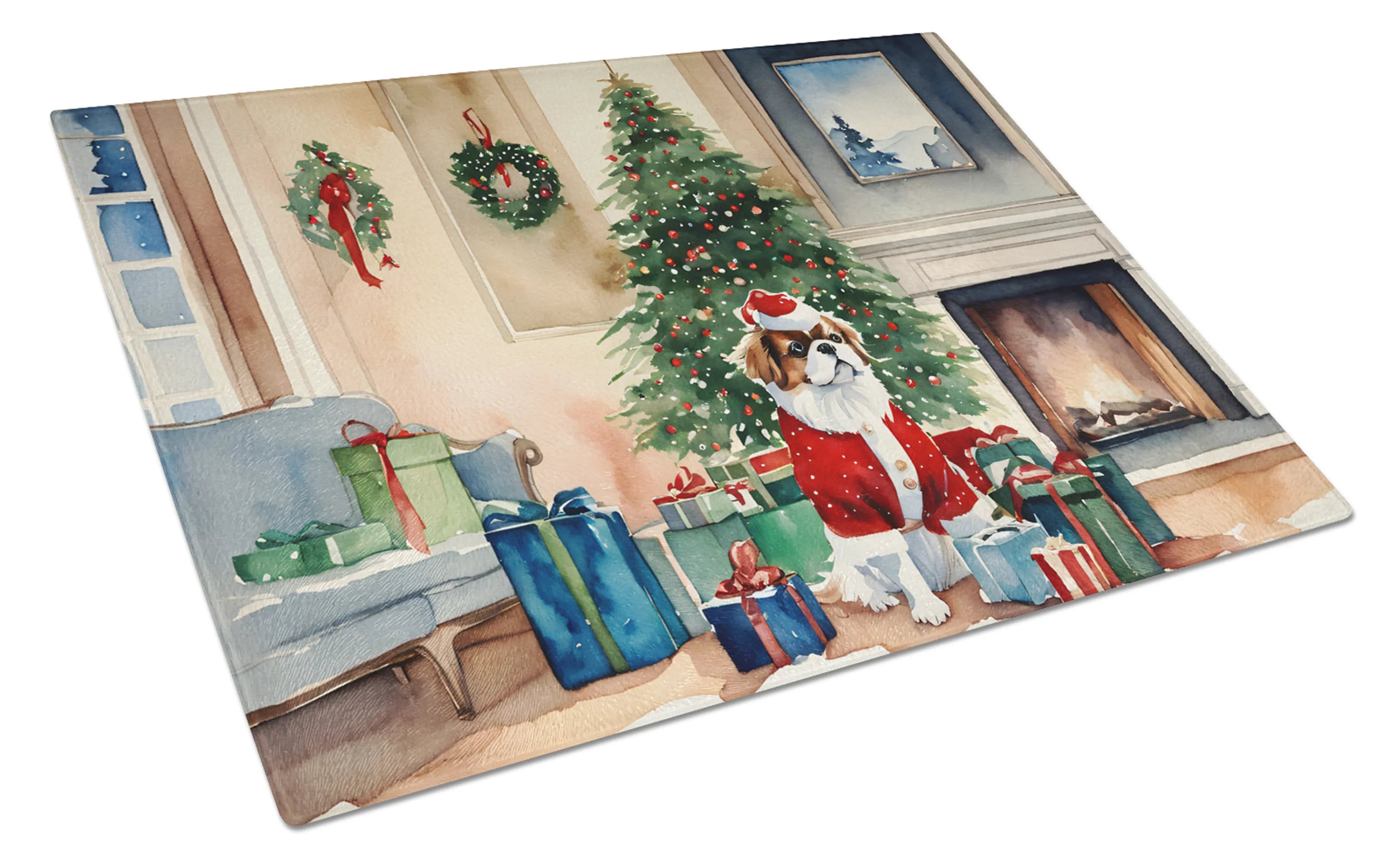 Cozy Christmas Glass Cutting Board - Size: LARGE | Pack Of: 1 | Collection name: Cozy christmas