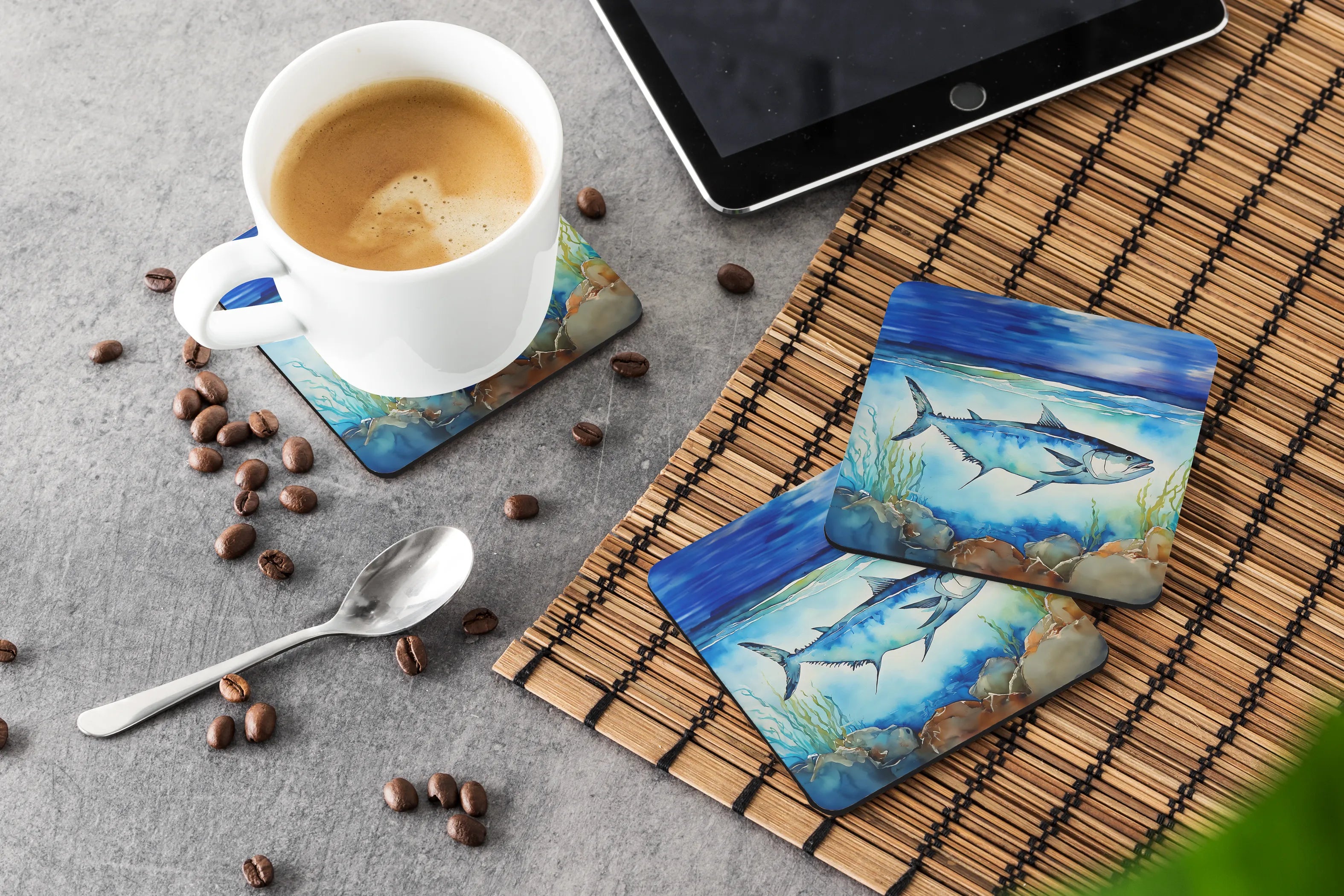 Nautical Collection Foam Coasters - Size: 3.5 | Pack Of: 1 | Collection name: Nautical collection
