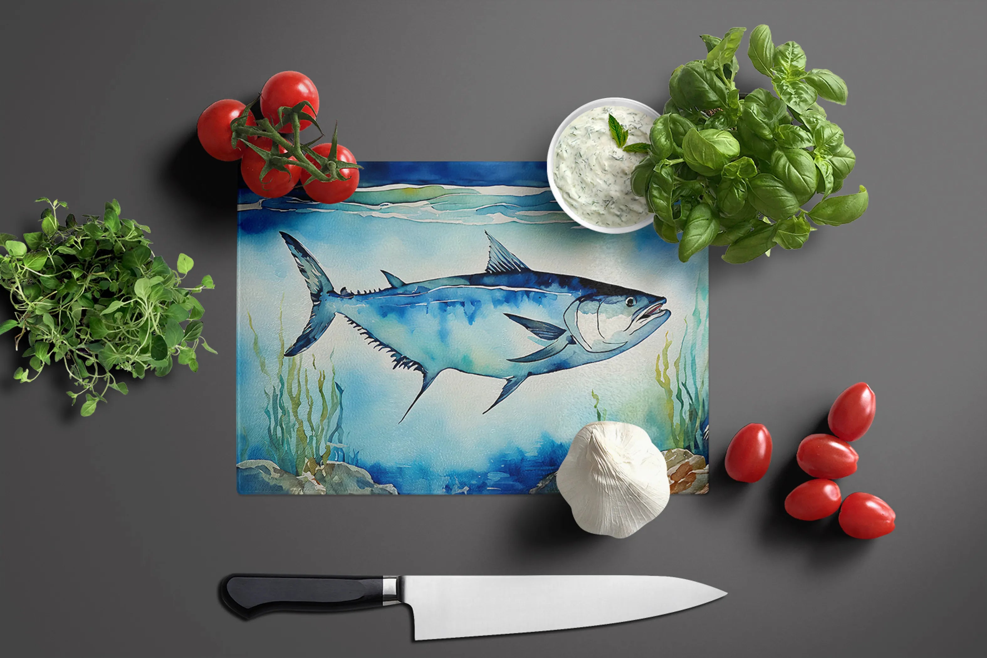 Nautical Collection Glass Cutting Board - Size: LARGE | Pack Of: 1 | Collection name: Nautical collection