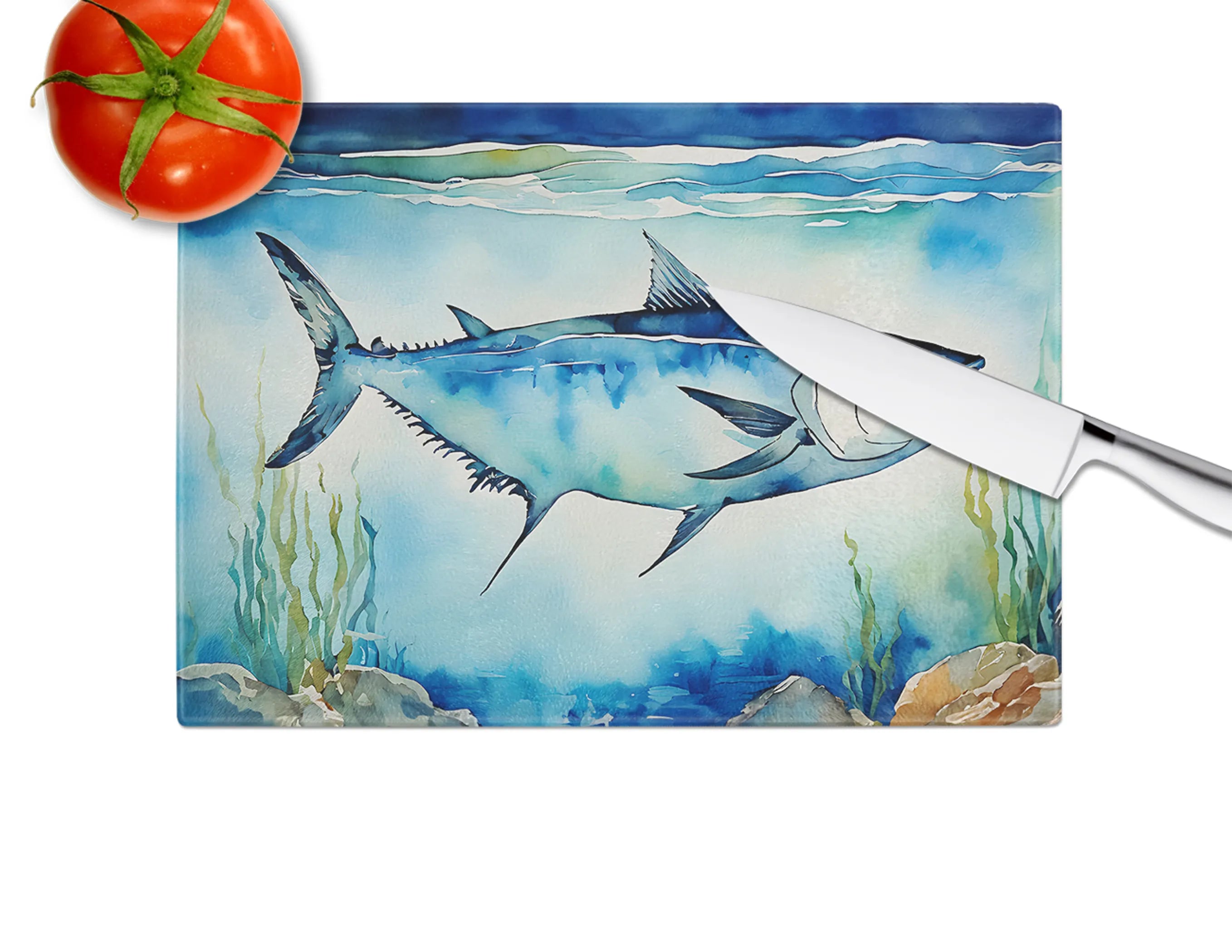 Nautical Collection Glass Cutting Board - Size: LARGE | Pack Of: 1 | Collection name: Nautical collection