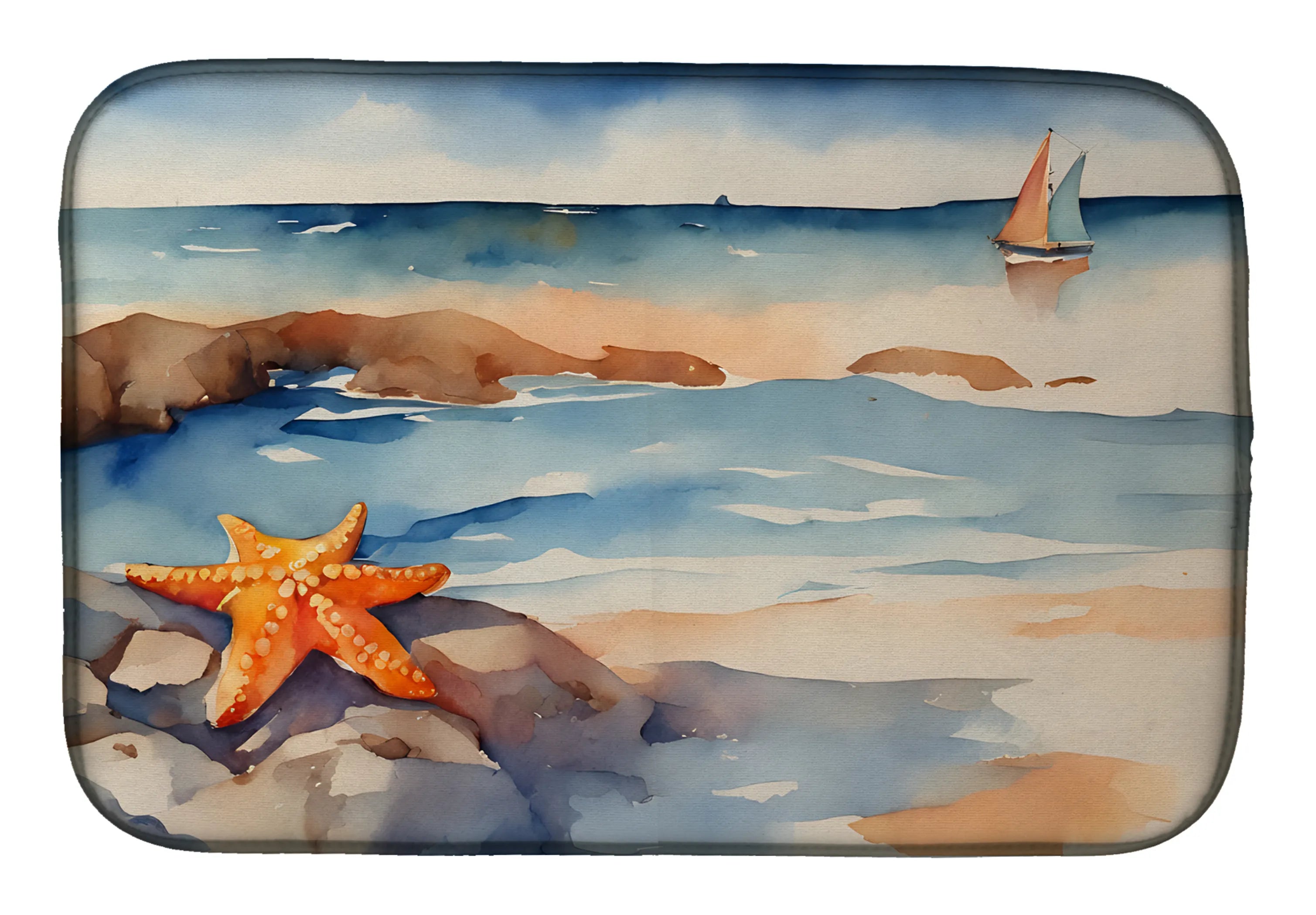 Nautical Collection Dish Drying Mat - Size: 14  X 21" | Pack Of: 1 | Collection name: Nautical collection