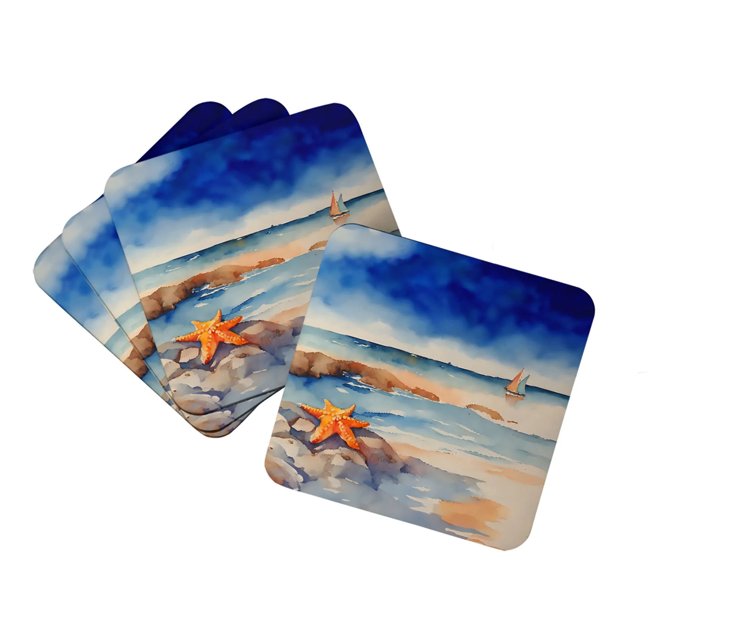 Nautical Collection Foam Coasters - Size: 3.5 | Pack Of: 1 | Collection name: Nautical collection