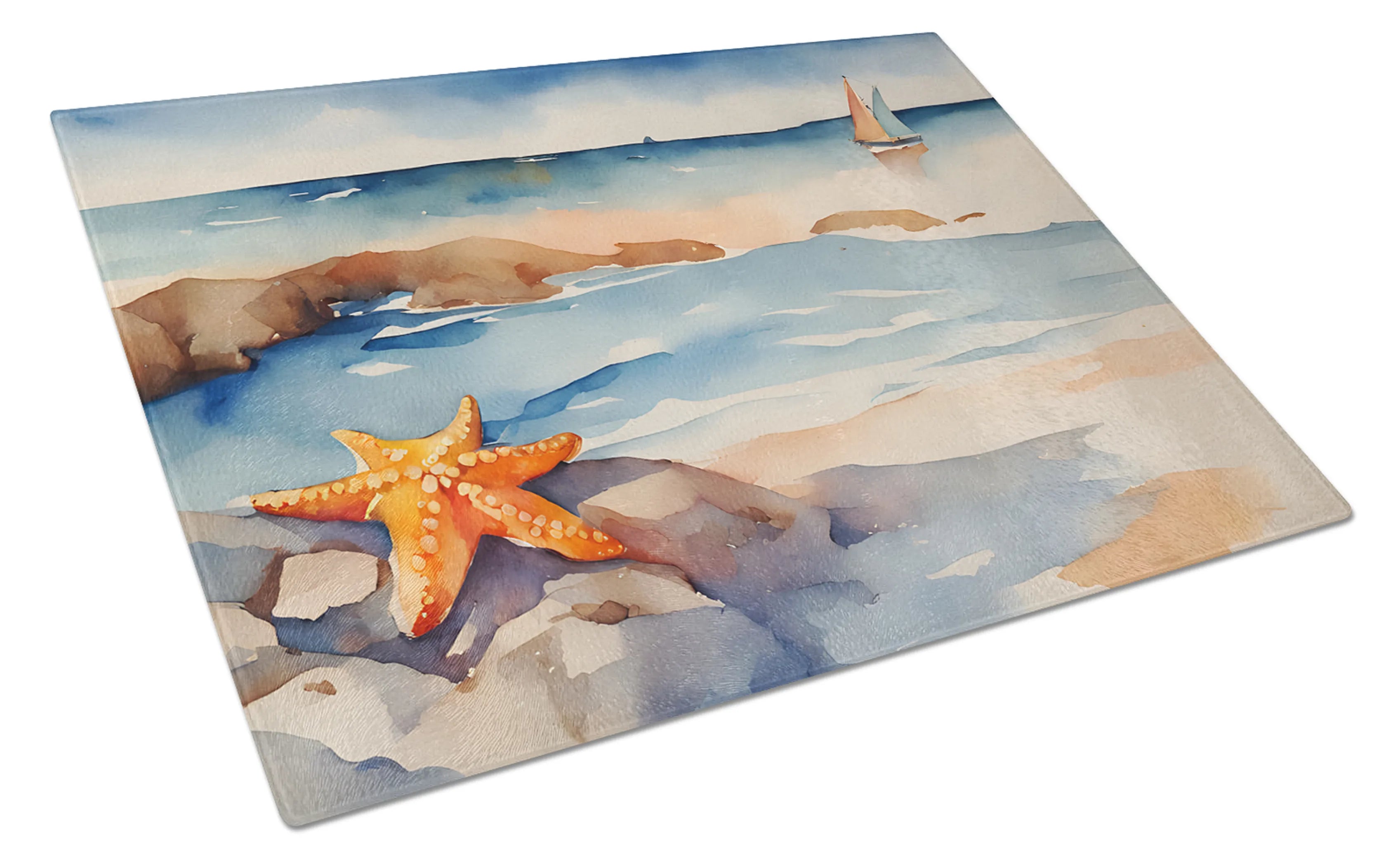 Nautical Collection Glass Cutting Board - Size: LARGE | Pack Of: 1 | Collection name: Nautical collection