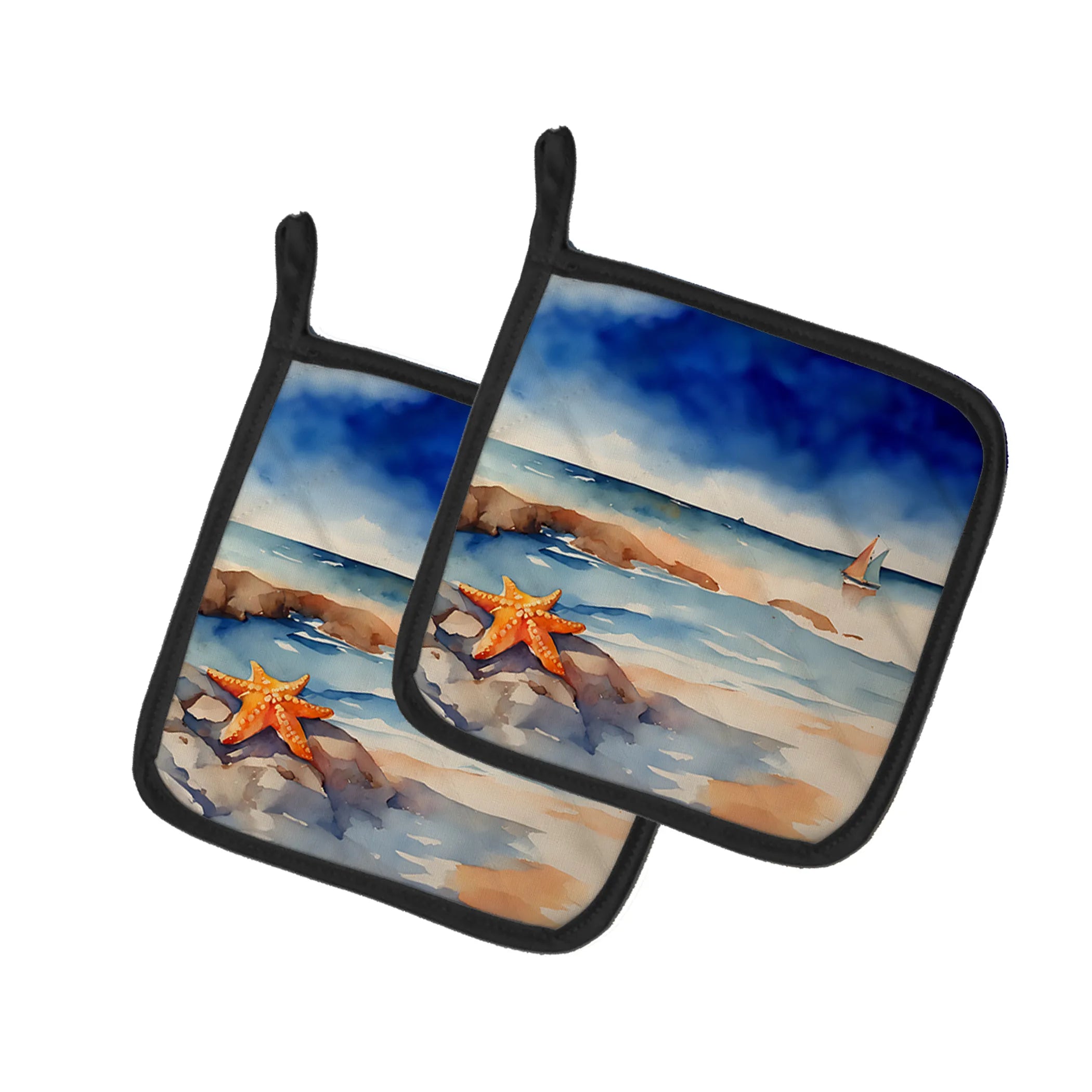 Nautical Collection Pair of Pot Holders - Size: 7.5HX7.5W | Pack Of: 1 | Collection name: Nautical collection