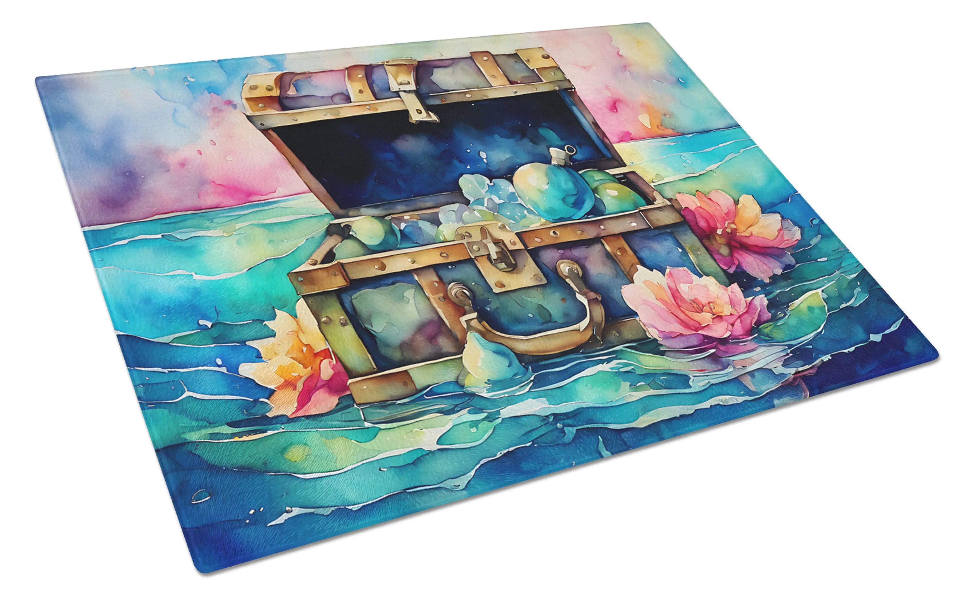 Nautical Collection Glass Cutting Board - Size: LARGE | Pack Of: 1 | Collection name: Nautical collection
