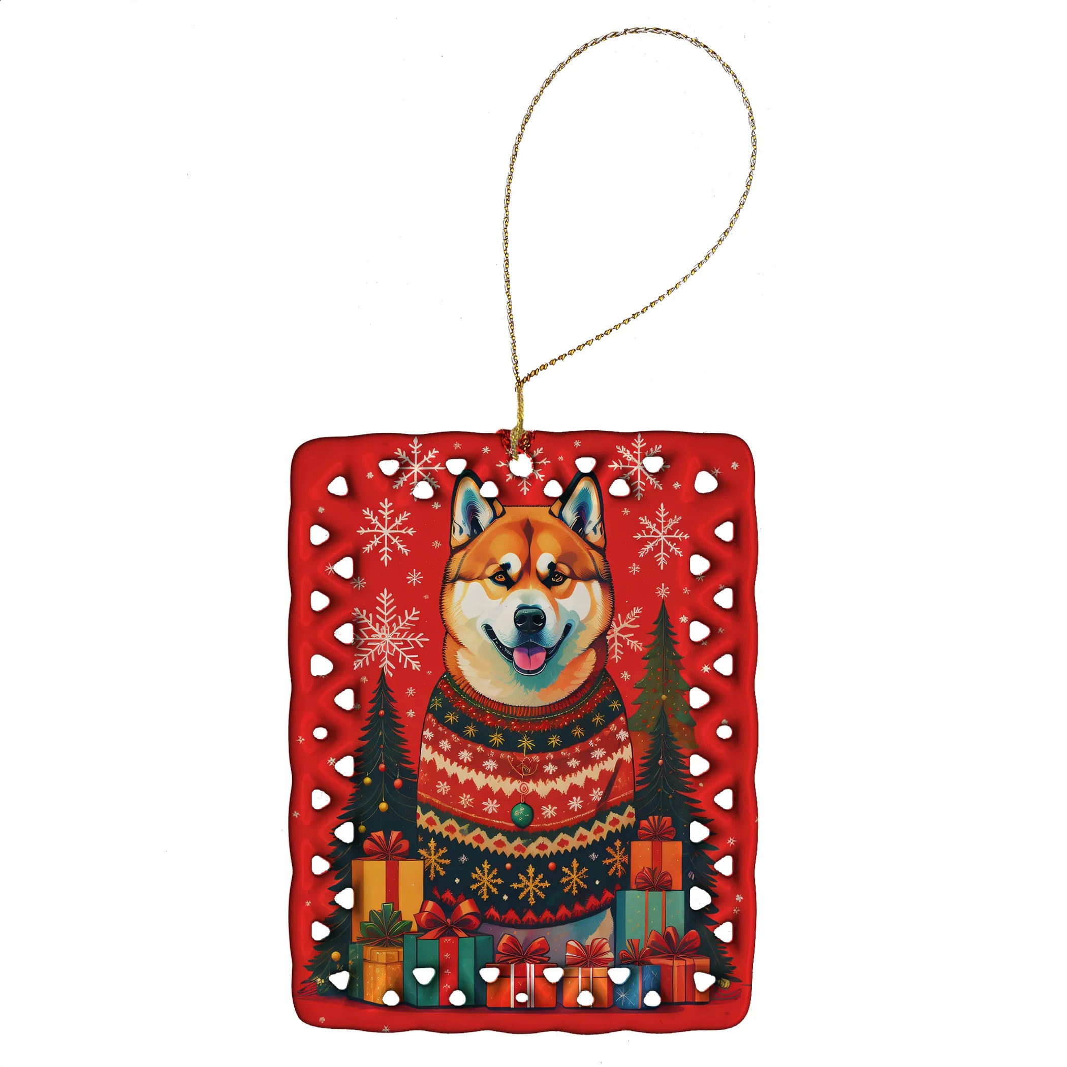 Holiday Christmas Porcelain Ornament