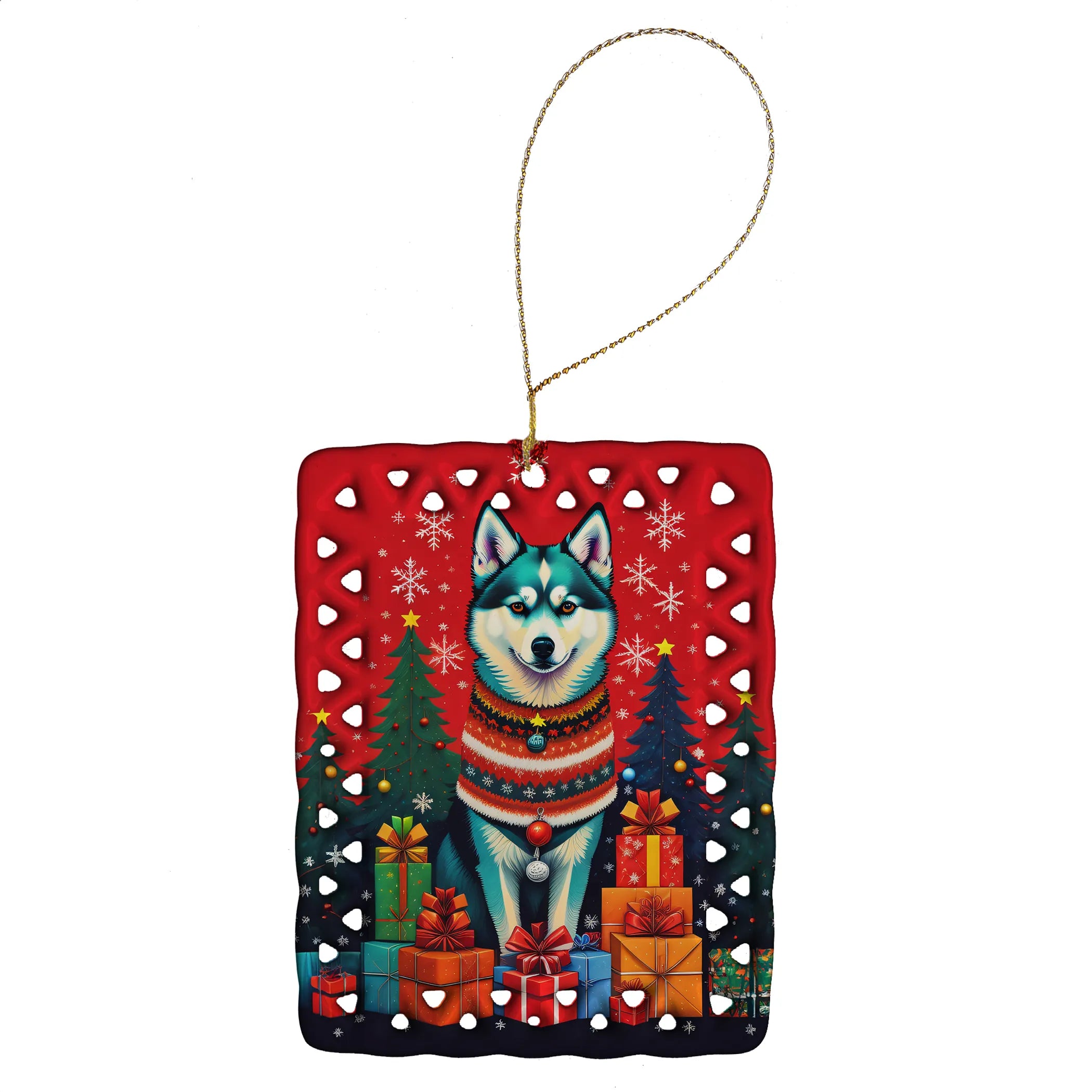 Holiday Christmas Porcelain Ornament