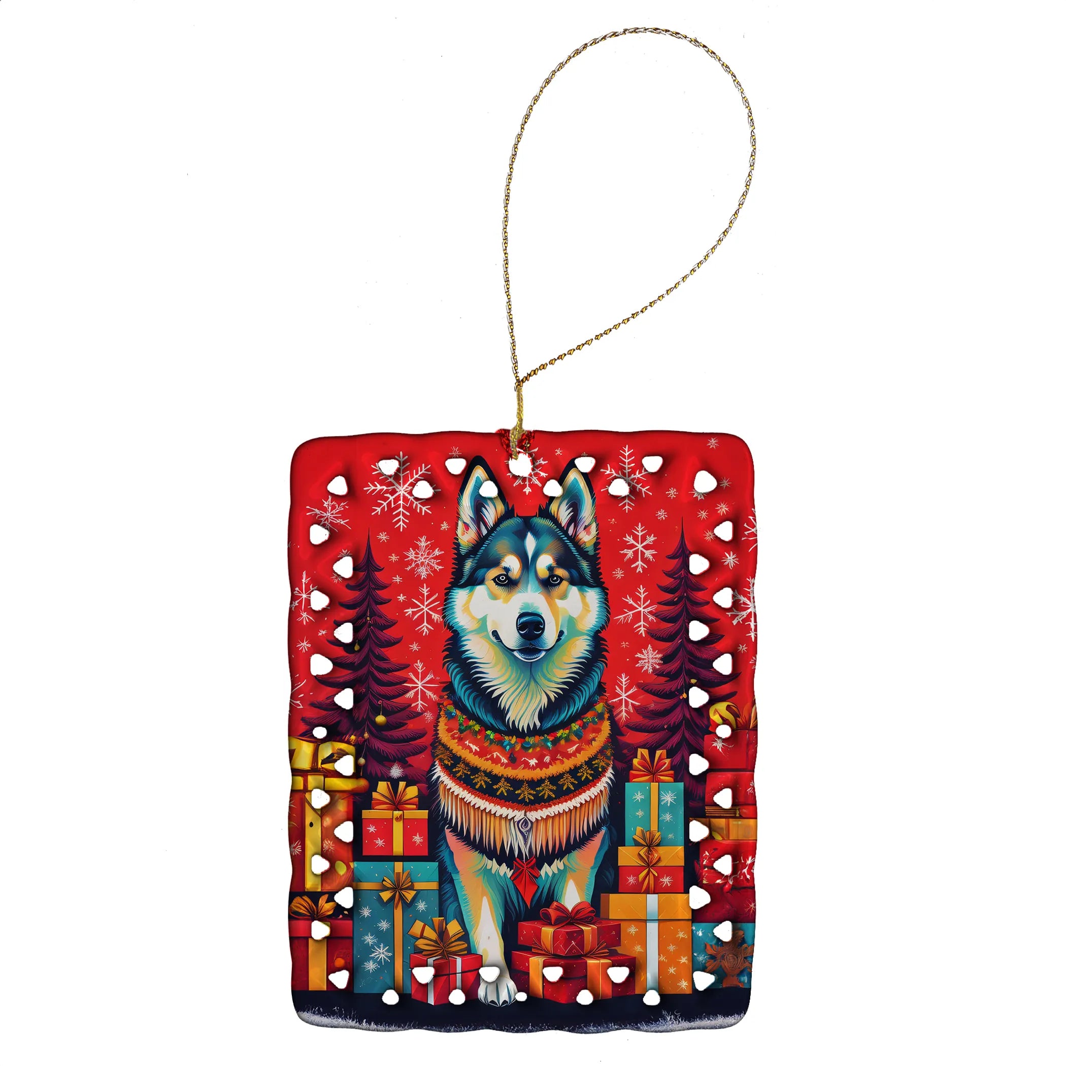 Holiday Christmas Porcelain Ornament