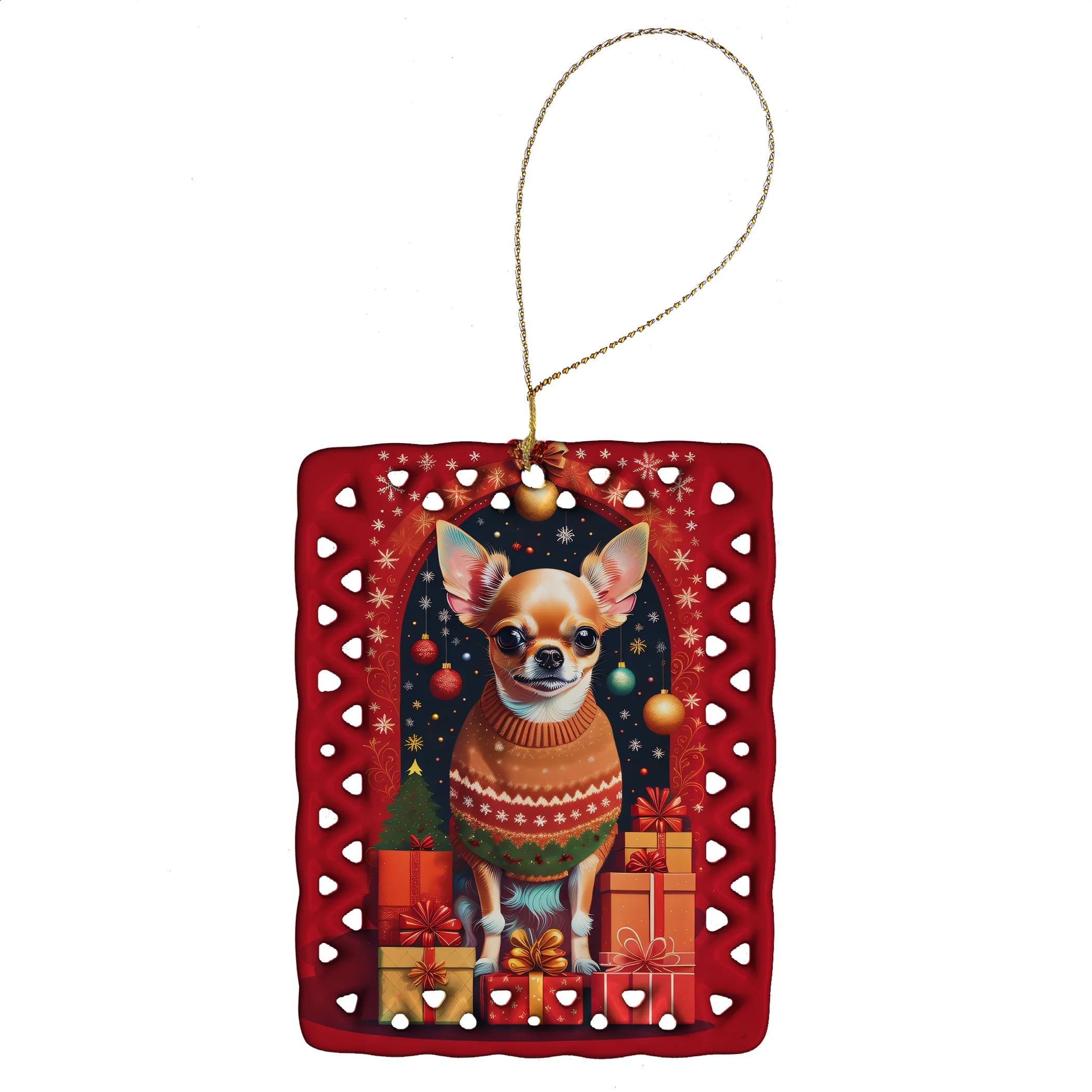 Holiday Christmas Porcelain Ornament