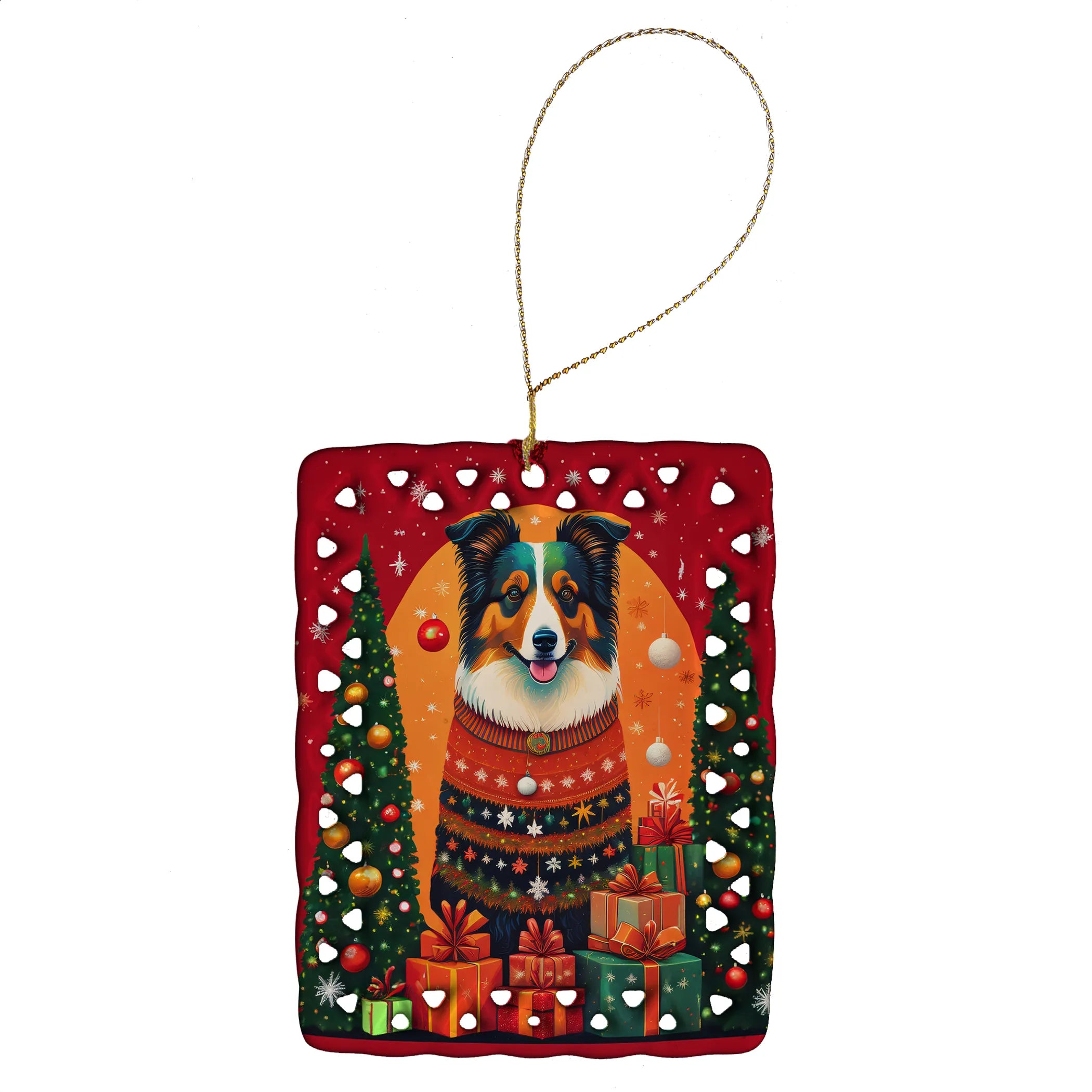 Holiday Christmas Porcelain Ornament