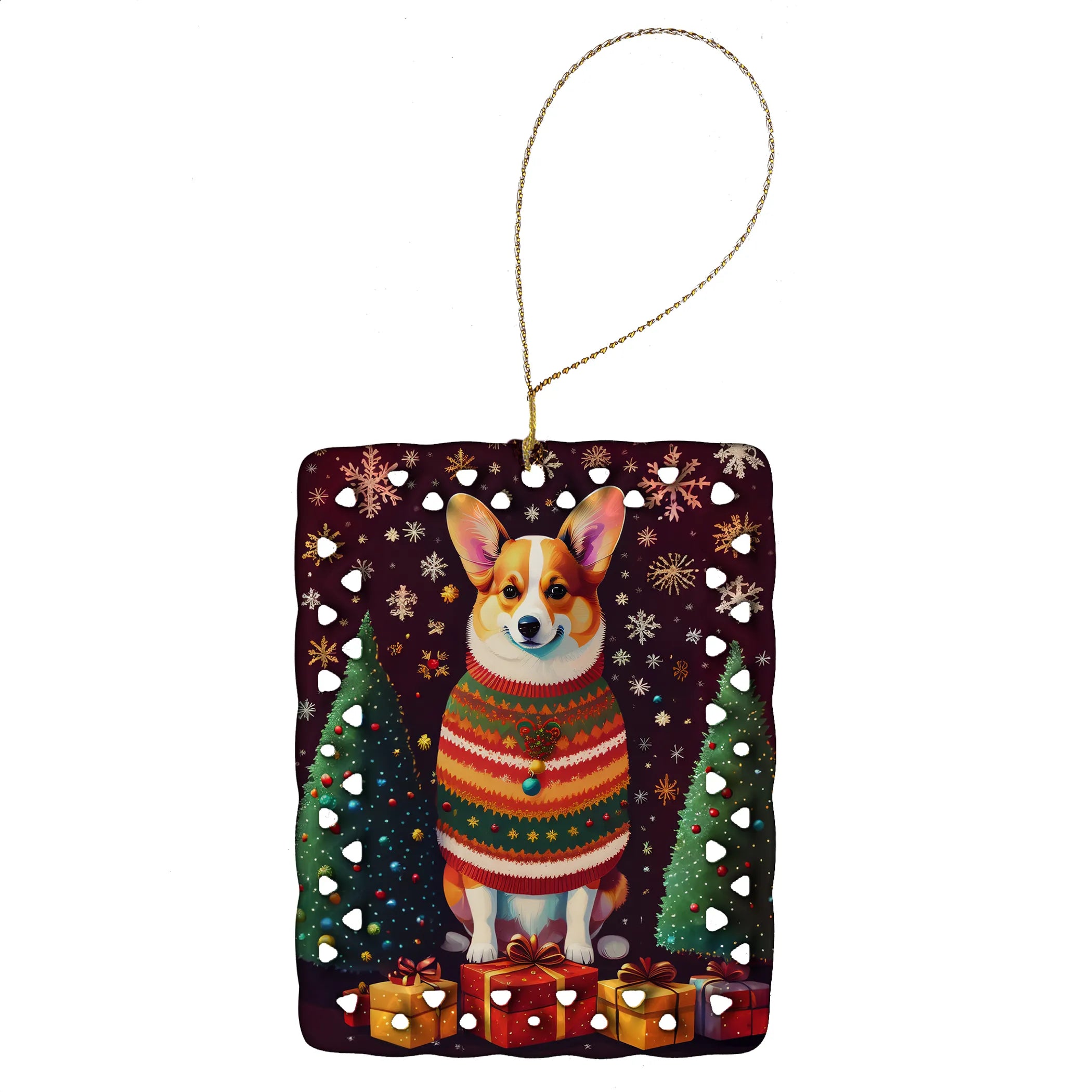 Holiday Christmas Porcelain Ornament