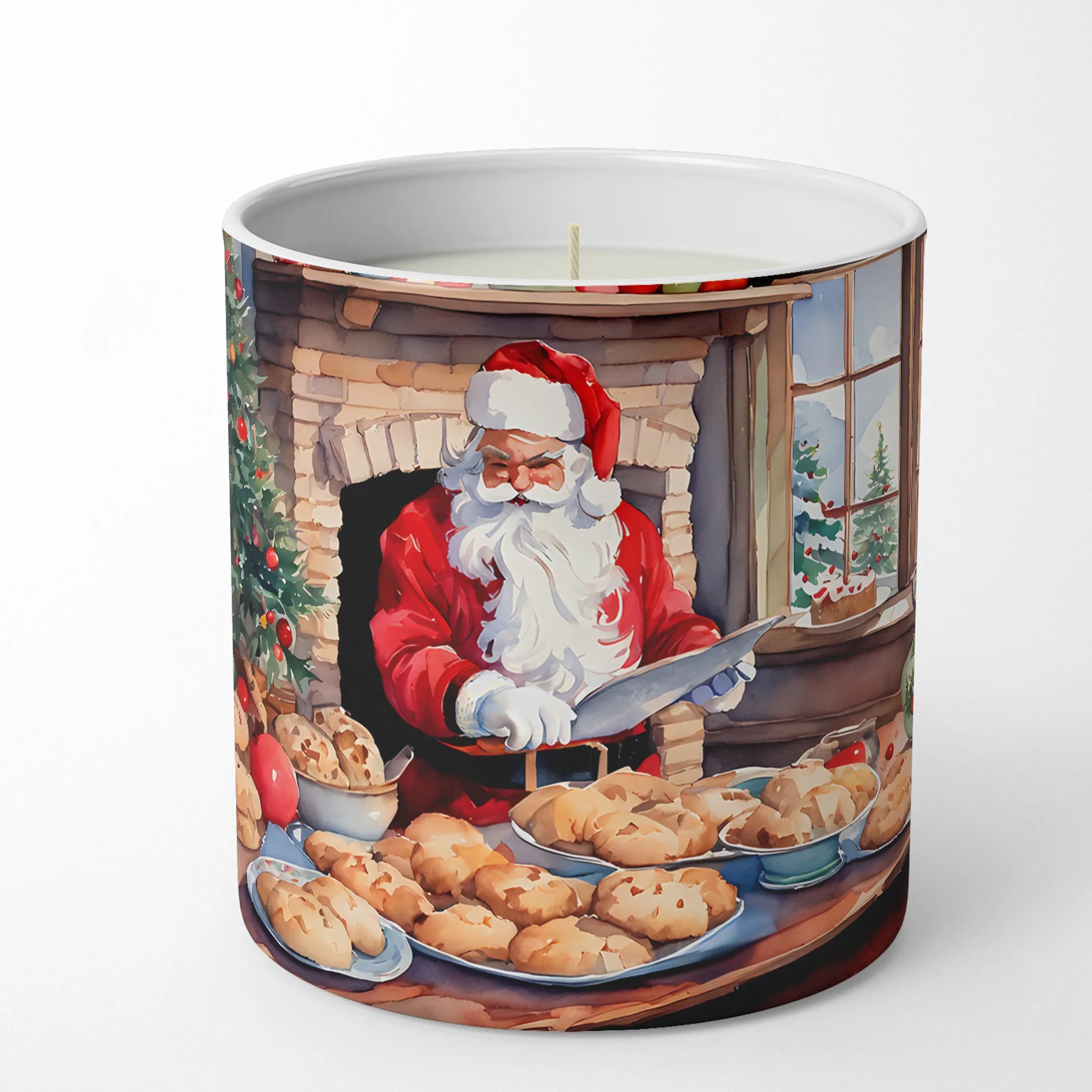 Cookies with Santa Claus Decorative Soy Candle - Size: 10 OZ | Pack Of: 1 | Collection name: Cookies with santa claus