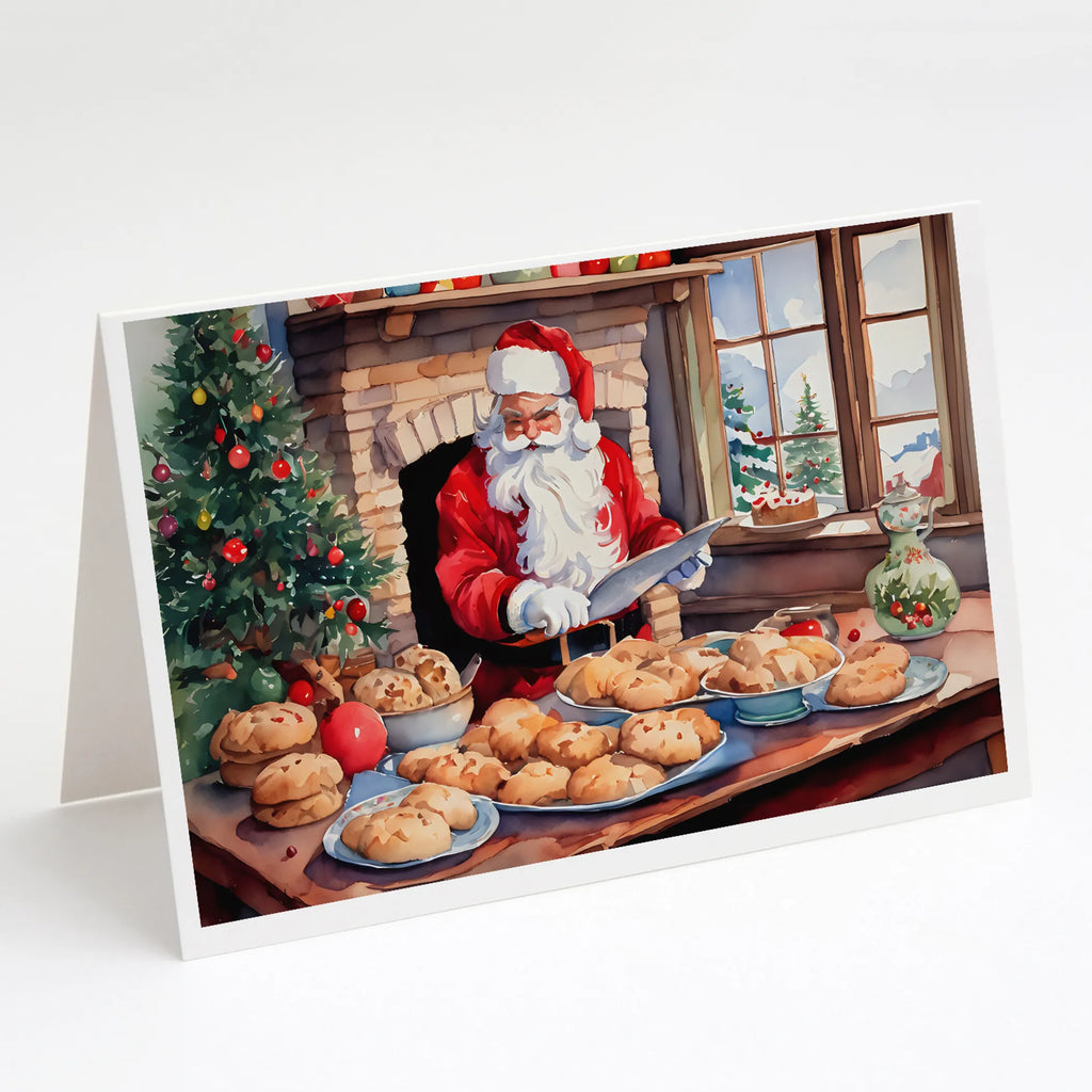 Cookies with Santa Claus Greeting Cards  - Size: 5X7 | Pack Of: 8 | Collection name: Cookies with santa claus