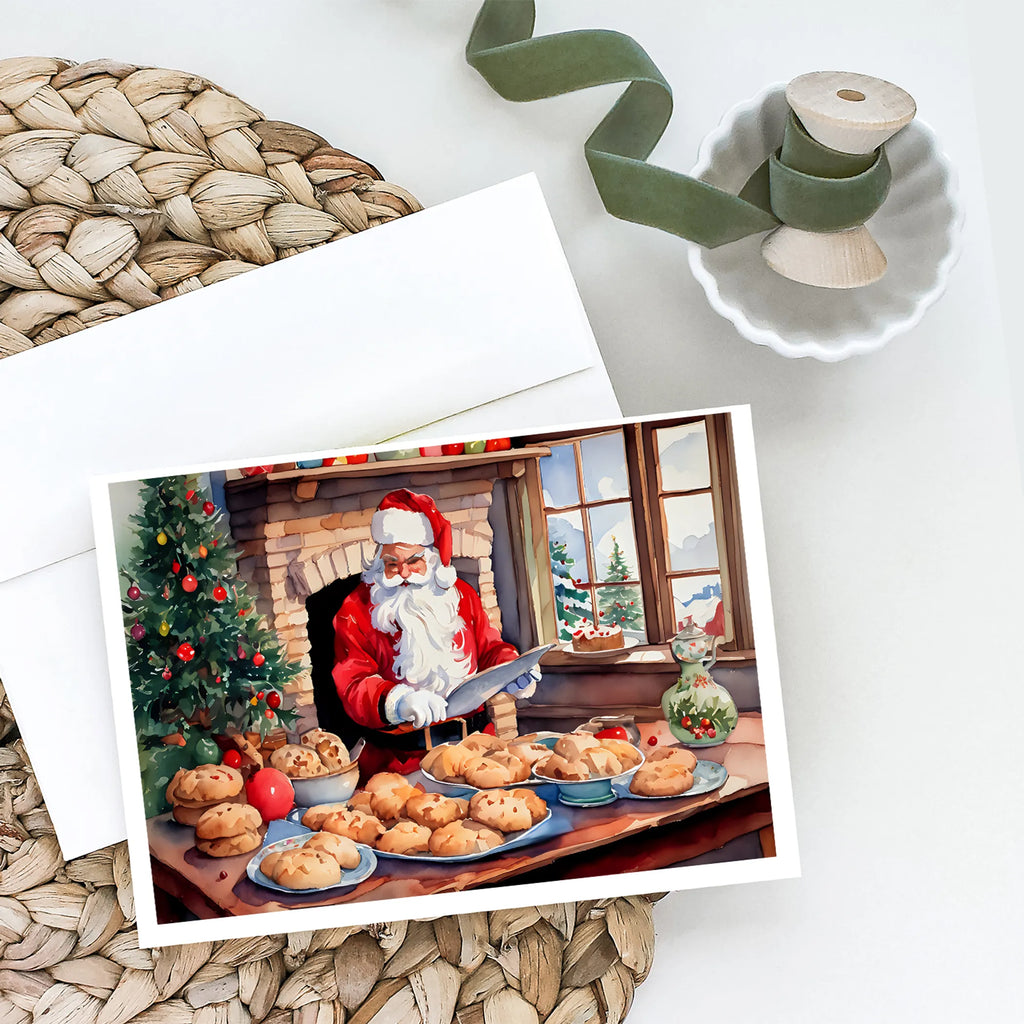 Cookies with Santa Claus Greeting Cards  - Size: 5X7 | Pack Of: 8 | Collection name: Cookies with santa claus