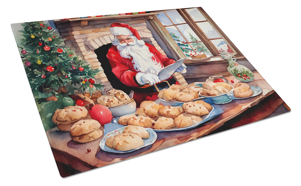 Cookies with Santa Claus Glass Cutting Board - Size: LARGE | Pack Of: 1 | Collection name: Cookies with santa claus
