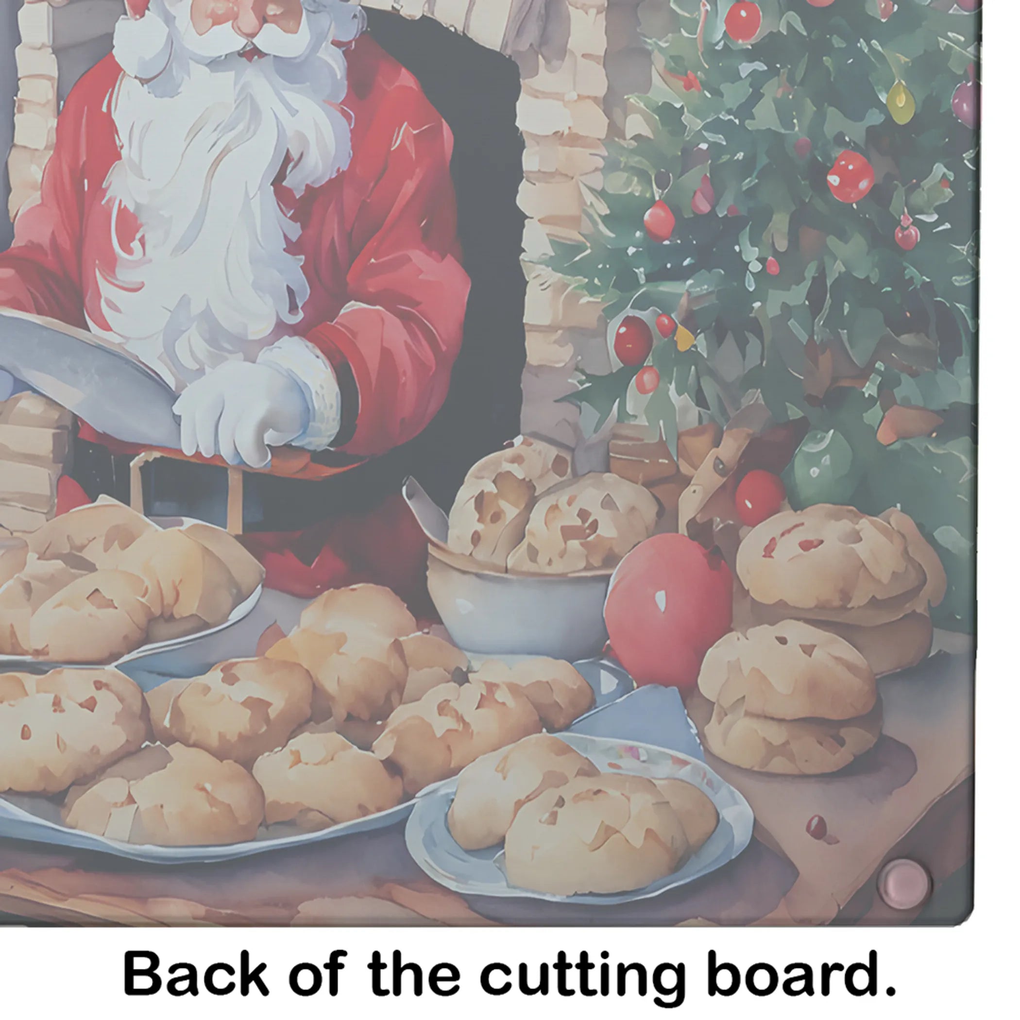 Cookies with Santa Claus Glass Cutting Board - Size: LARGE | Pack Of: 1 | Collection name: Cookies with santa claus