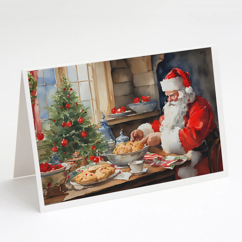 Cookies with Santa Claus Greeting Cards  - Size: 5X7 | Pack Of: 8 | Collection name: Cookies with santa claus
