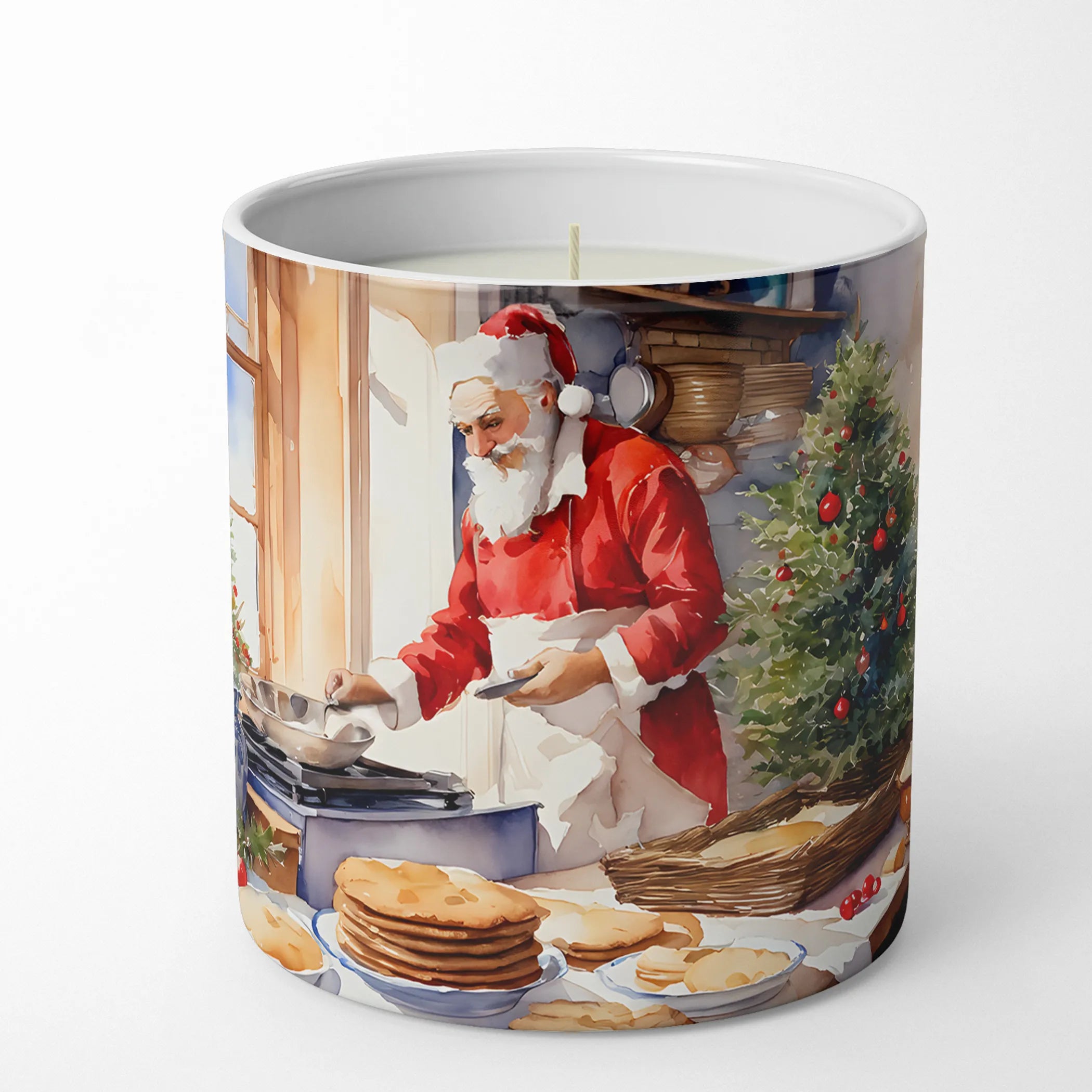Cookies with Santa Claus Decorative Soy Candle - Size: 10 OZ | Pack Of: 1 | Collection name: Cookies with santa claus
