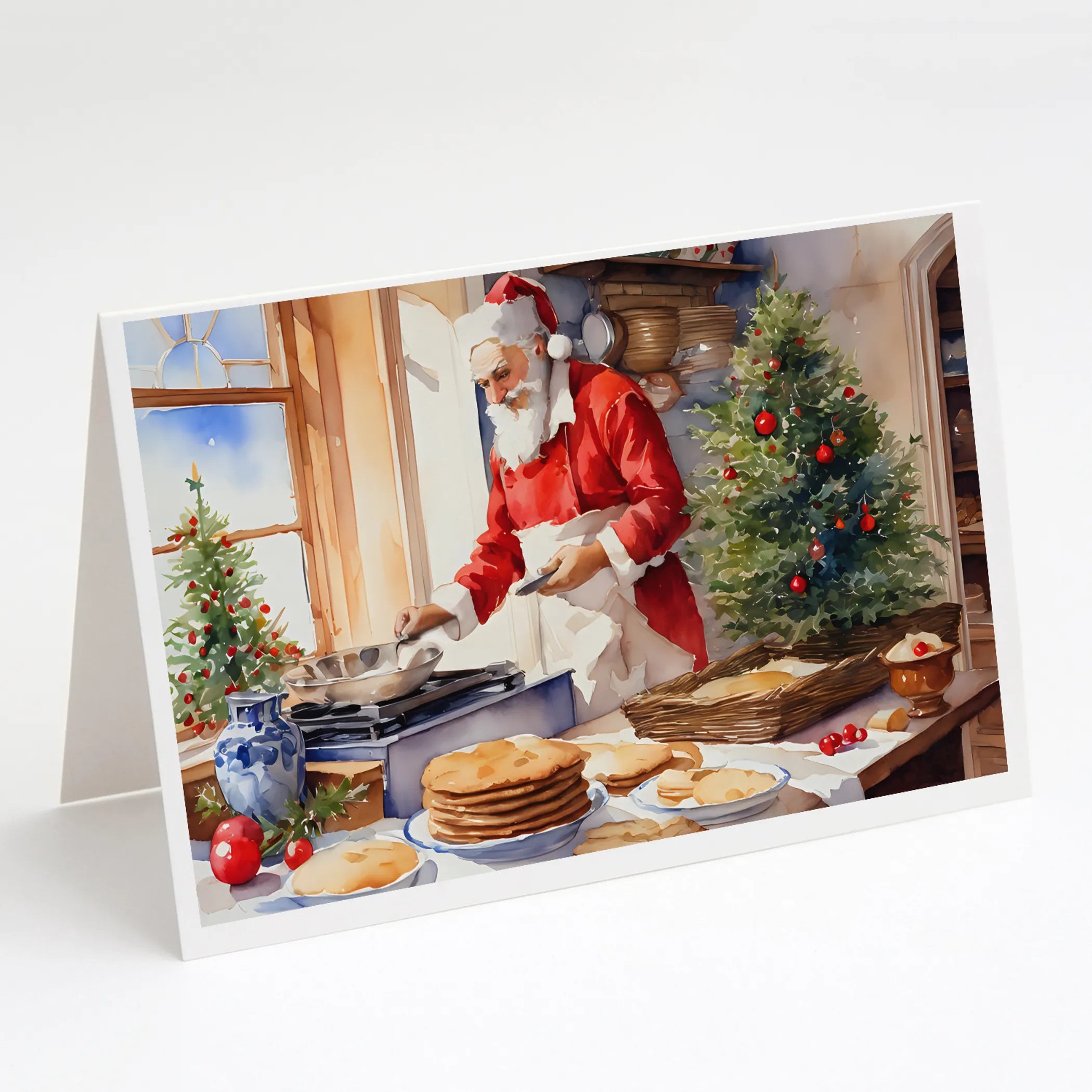 Cookies with Santa Claus Greeting Cards  - Size: 5X7 | Pack Of: 8 | Collection name: Cookies with santa claus