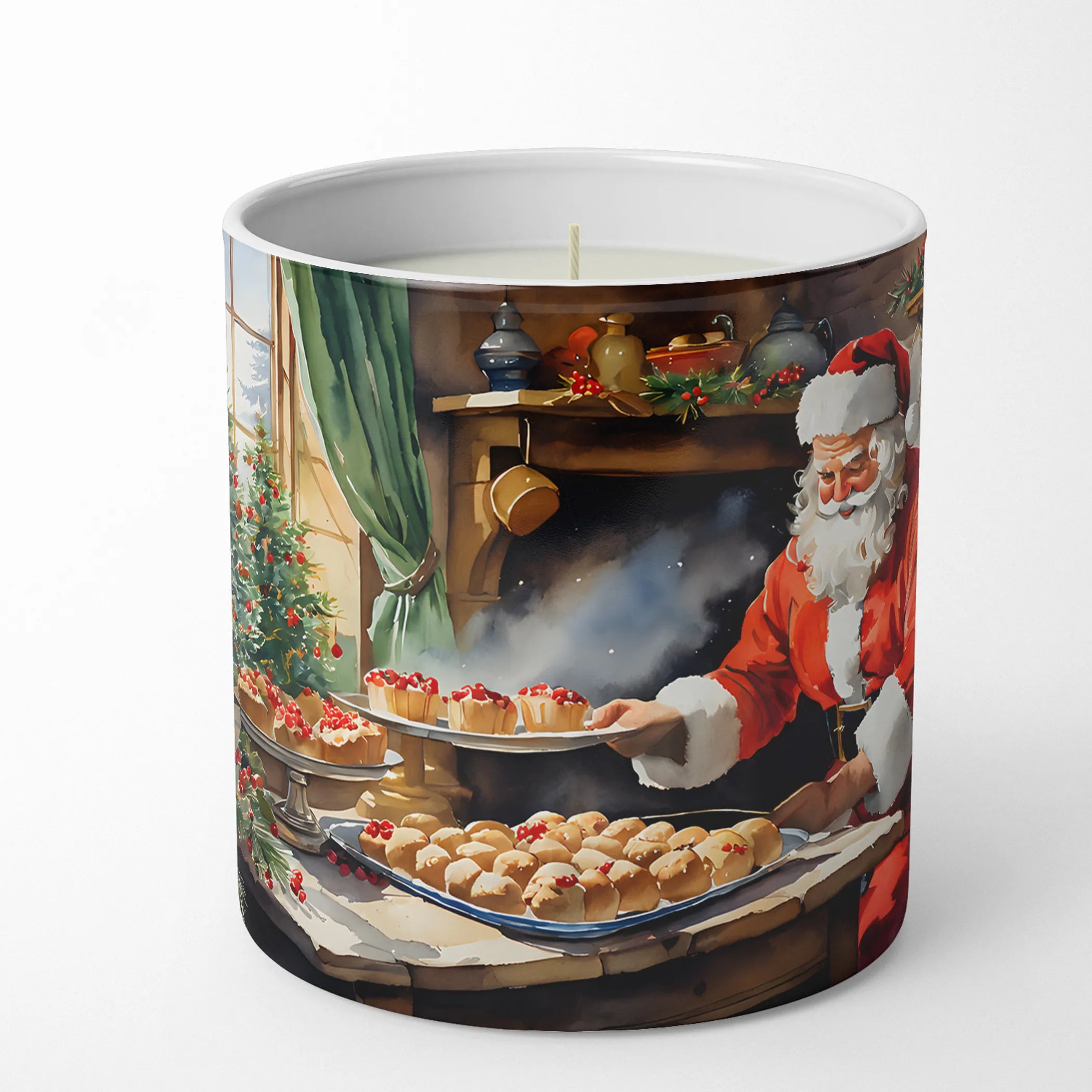 Cookies with Santa Claus Decorative Soy Candle - Size: 10 OZ | Pack Of: 1 | Collection name: Cookies with santa claus