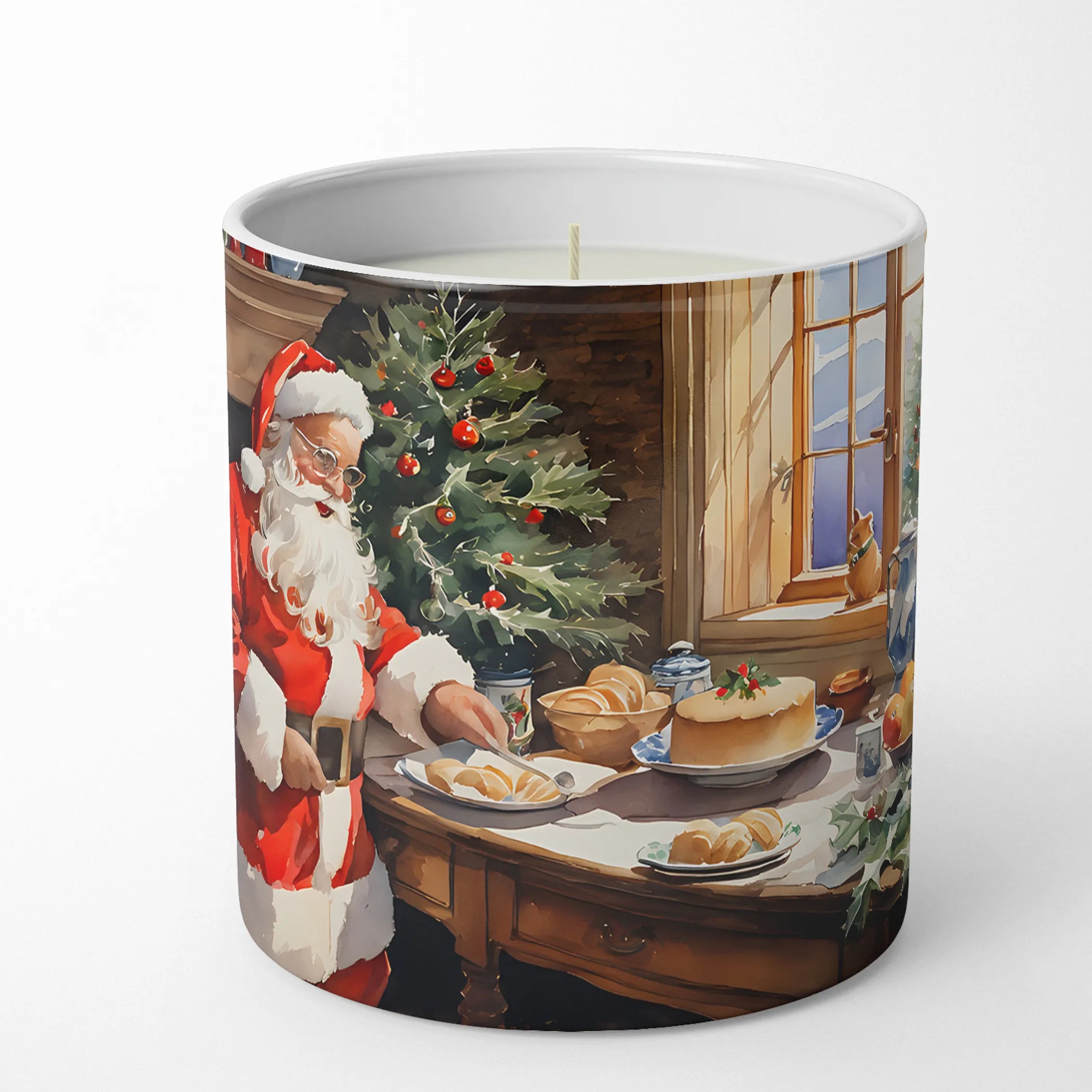 Cookies with Santa Claus Decorative Soy Candle - Size: 10 OZ | Pack Of: 1 | Collection name: Cookies with santa claus