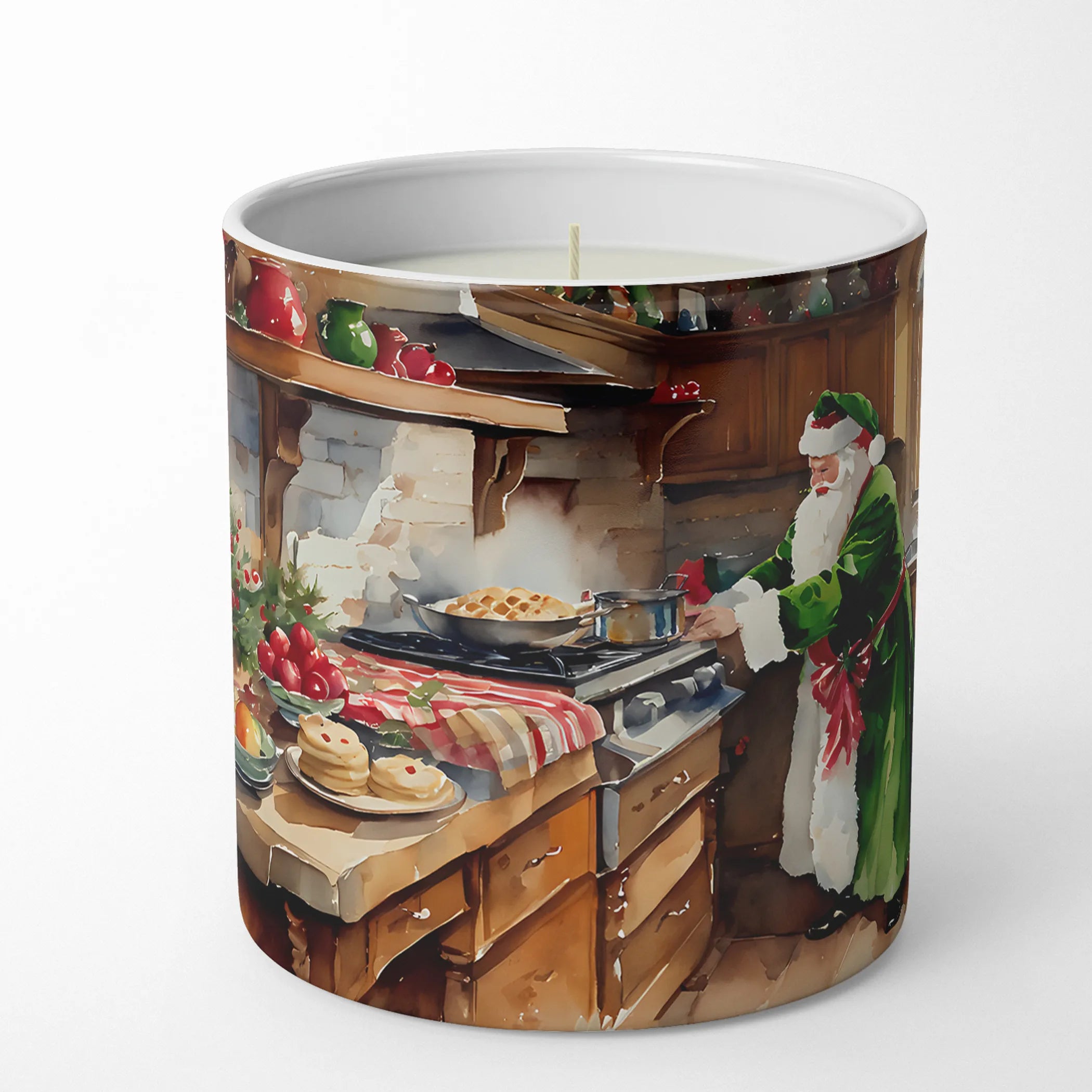 Cookies with Santa Claus Decorative Soy Candle - Size: 10 OZ | Pack Of: 1 | Collection name: Cookies with santa claus