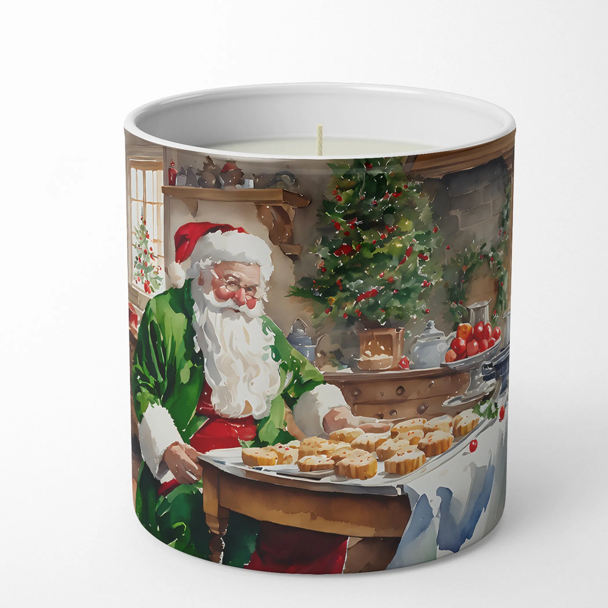 Cookies with Santa Claus Decorative Soy Candle - Size: 10 OZ | Pack Of: 1 | Collection name: Cookies with santa claus