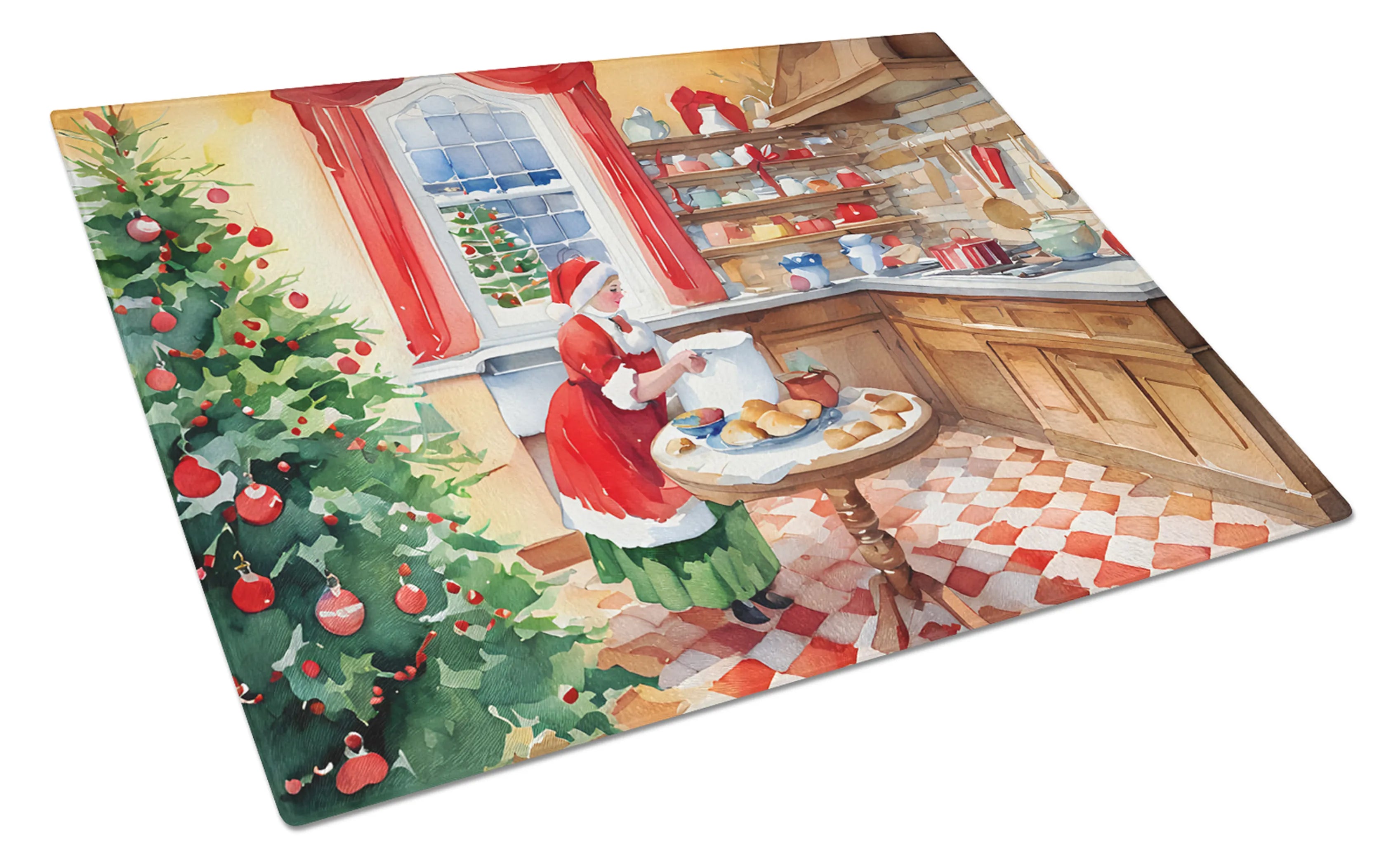 Cookies with Santa Claus Glass Cutting Board - Size: LARGE | Pack Of: 1 | Collection name: Cookies with santa claus
