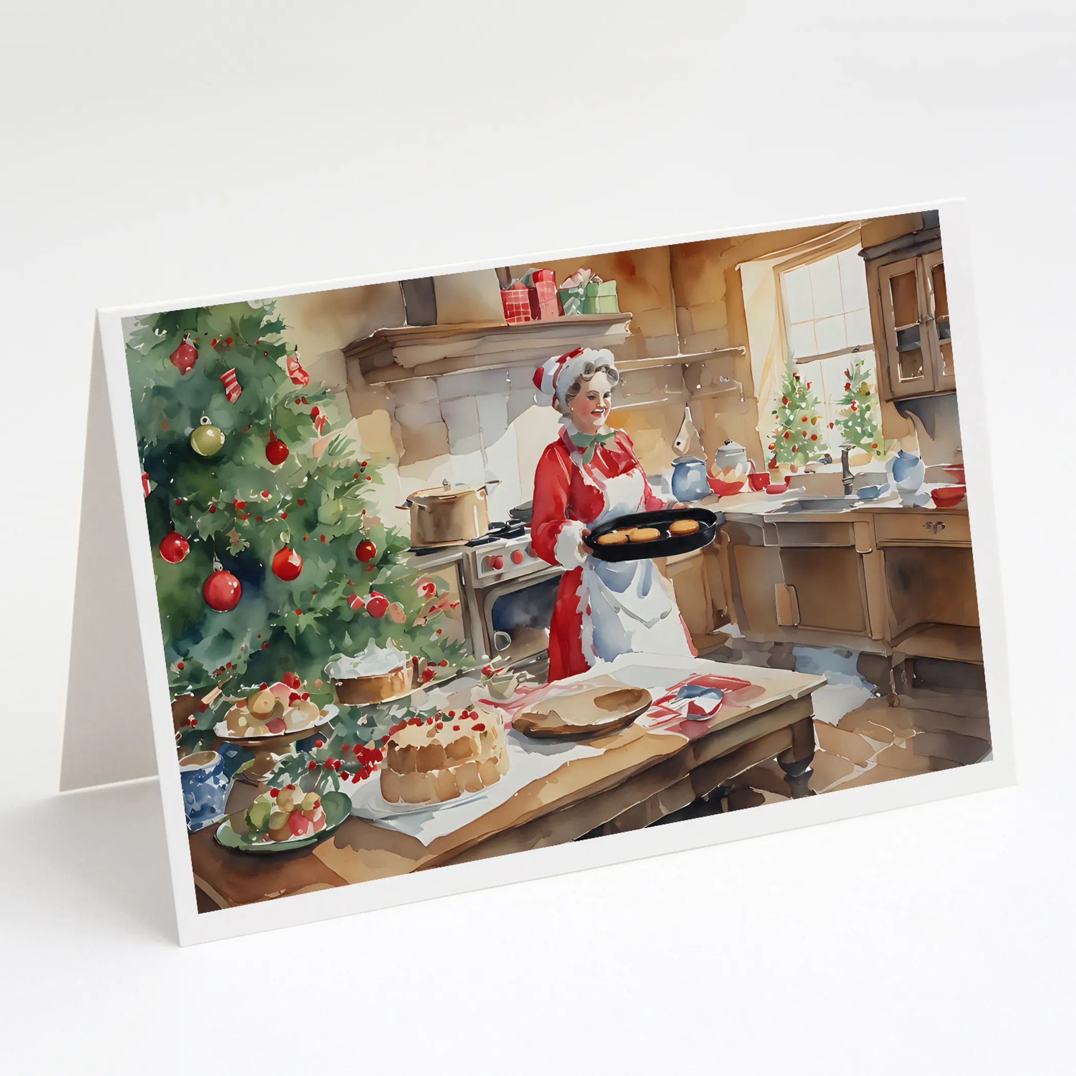 Cookies with Santa Claus Greeting Cards  - Size: 5X7 | Pack Of: 8 | Collection name: Cookies with santa claus