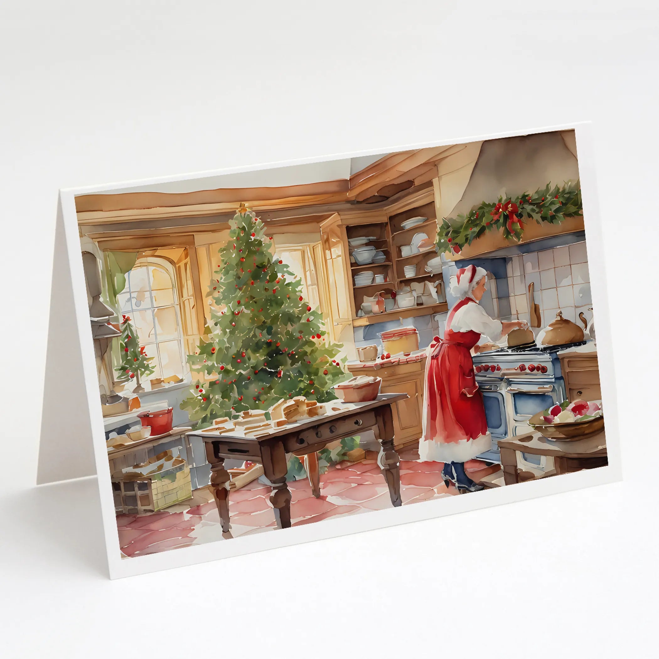 Cookies with Santa Claus Greeting Cards  - Size: 5X7 | Pack Of: 8 | Collection name: Cookies with santa claus