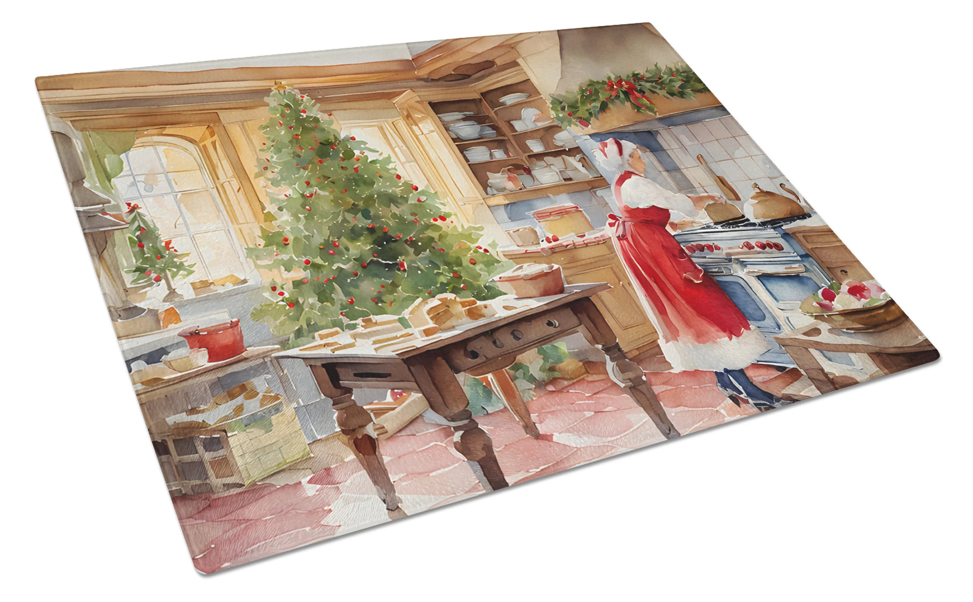Cookies with Santa Claus Glass Cutting Board - Size: LARGE | Pack Of: 1 | Collection name: Cookies with santa claus