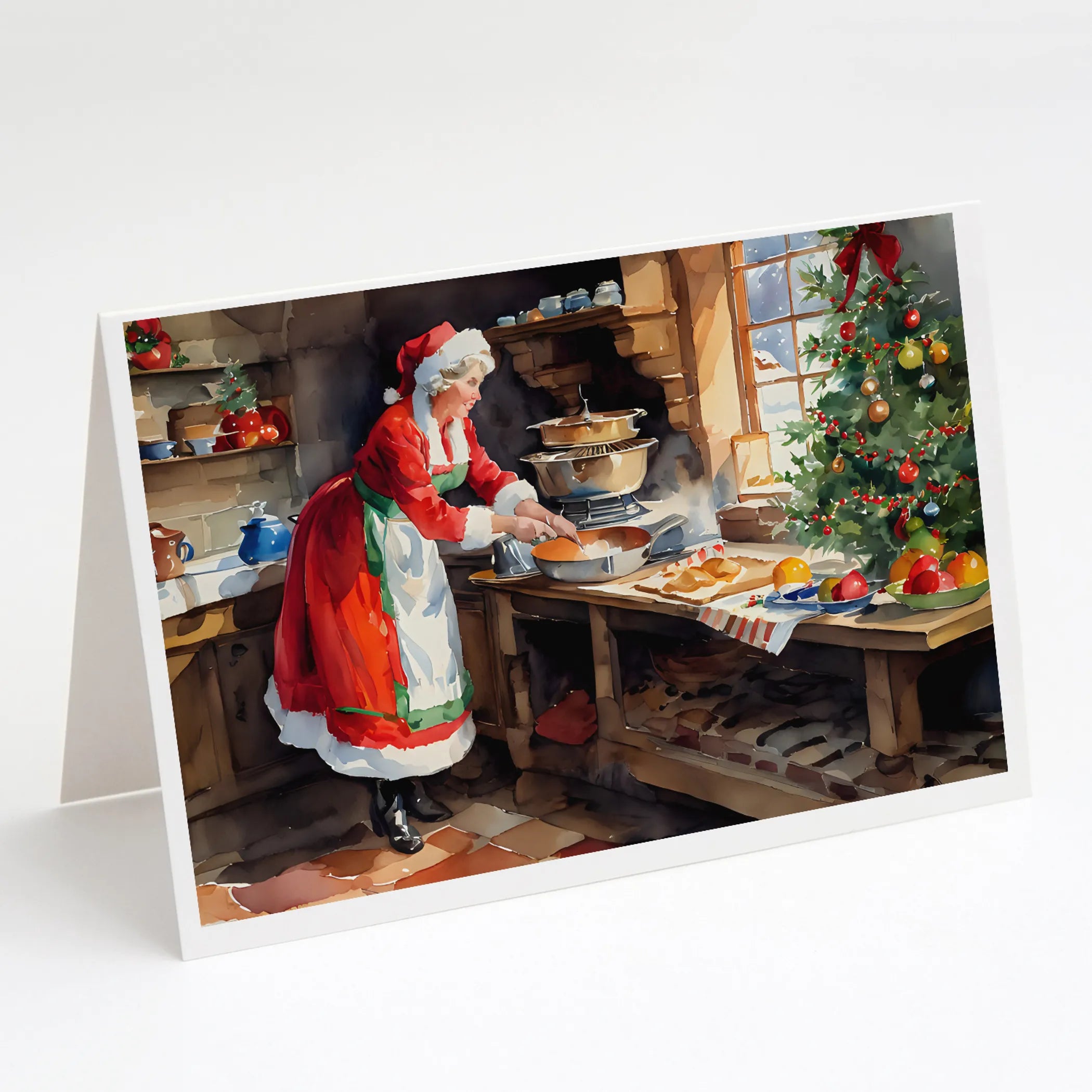 Cookies with Santa Claus Greeting Cards  - Size: 5X7 | Pack Of: 8 | Collection name: Cookies with santa claus