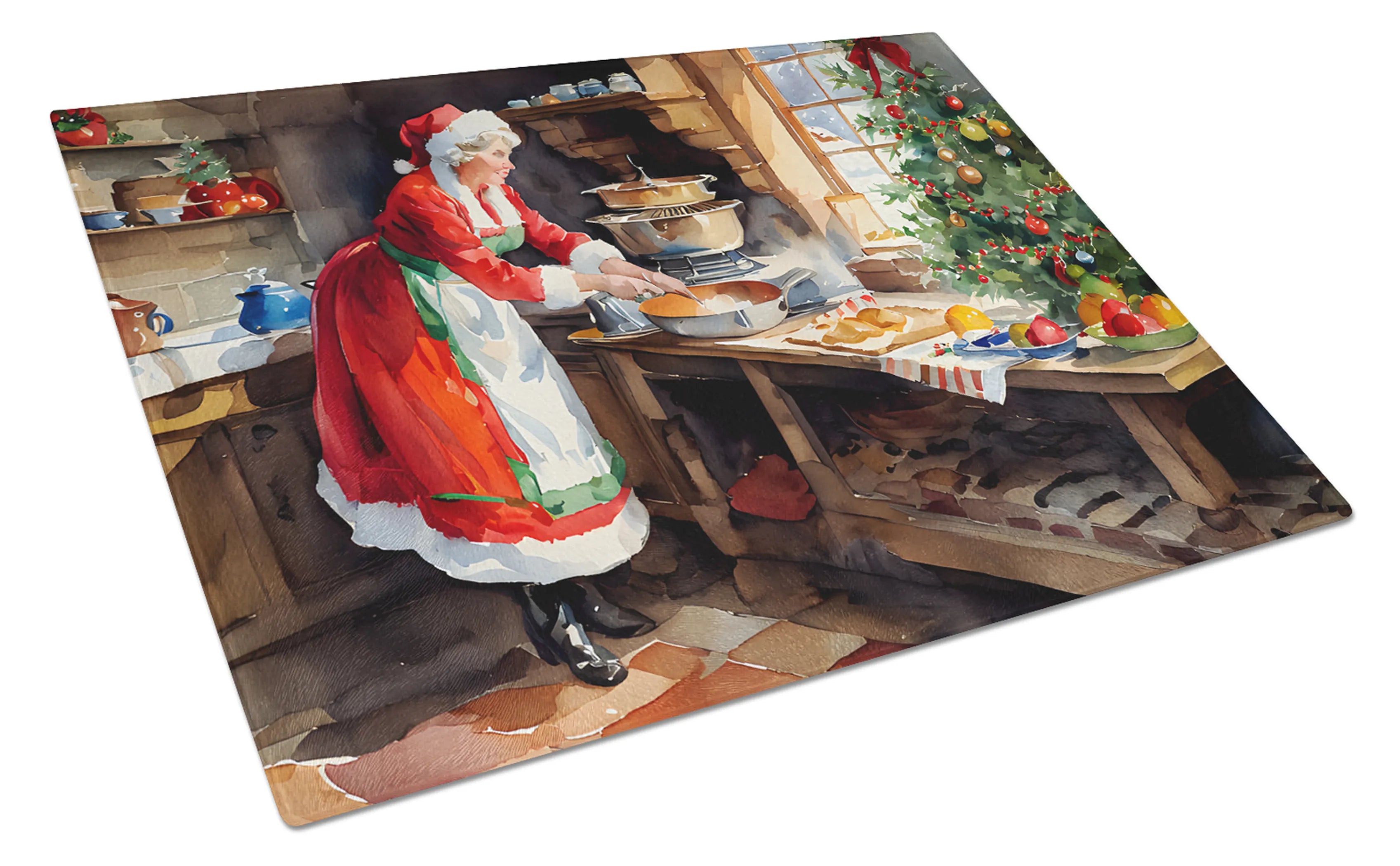 Cookies with Santa Claus Glass Cutting Board - Size: LARGE | Pack Of: 1 | Collection name: Cookies with santa claus