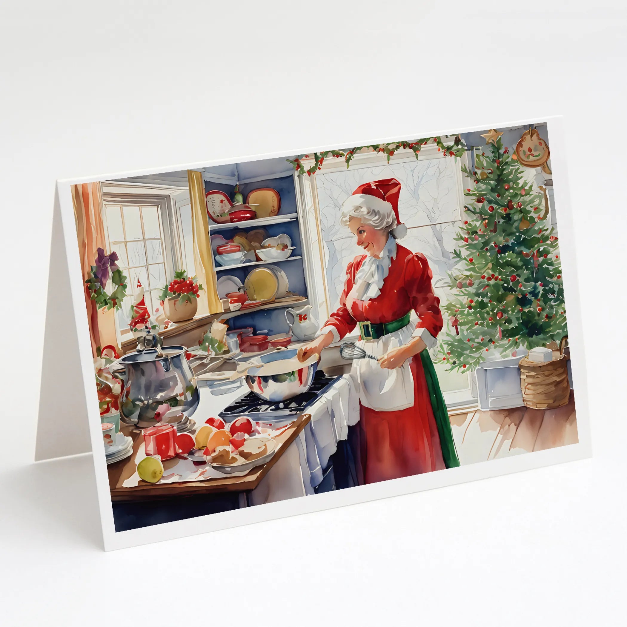 Cookies with Santa Claus Greeting Cards  - Size: 5X7 | Pack Of: 8 | Collection name: Cookies with santa claus